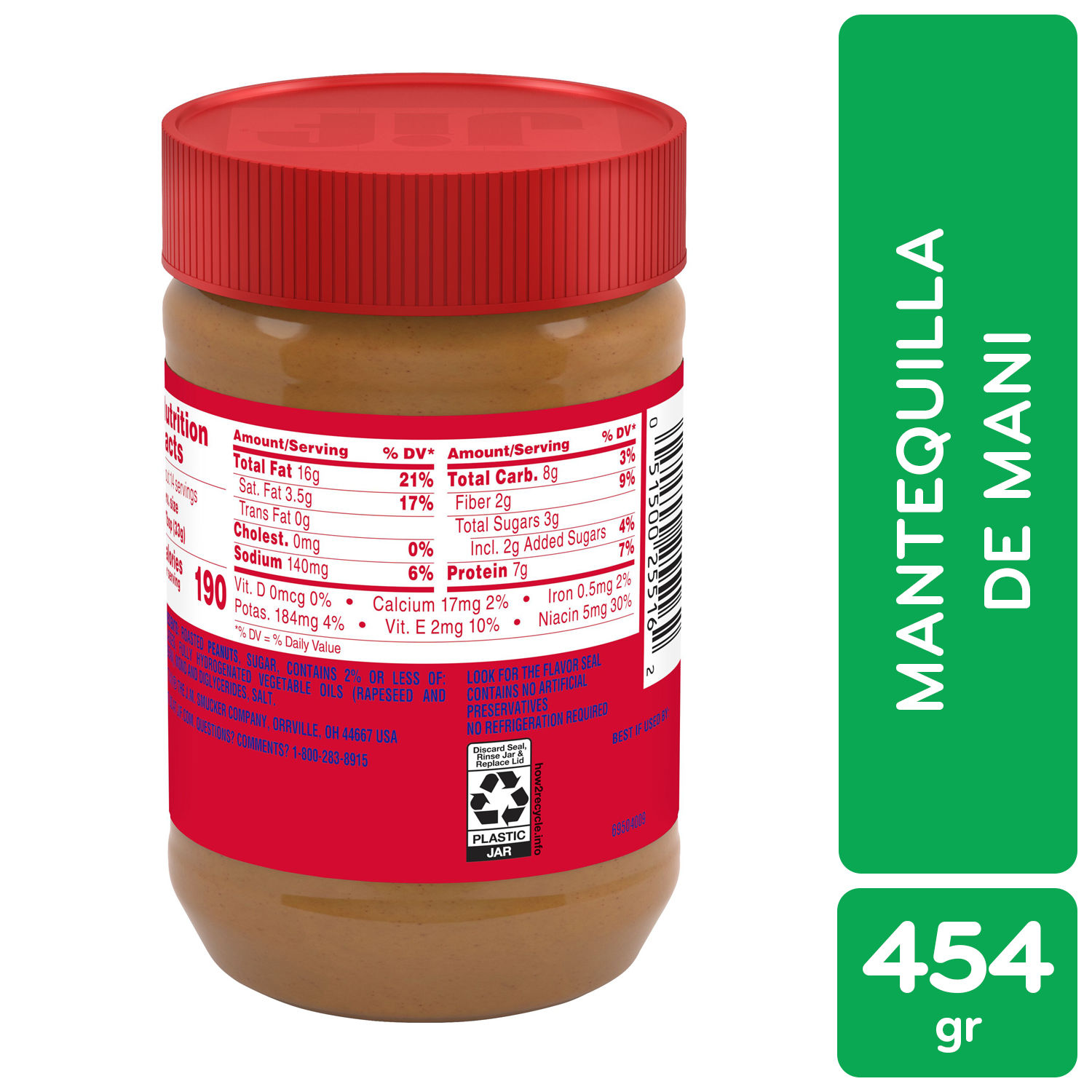 Mantequilla Mani Jif Envase 454 G