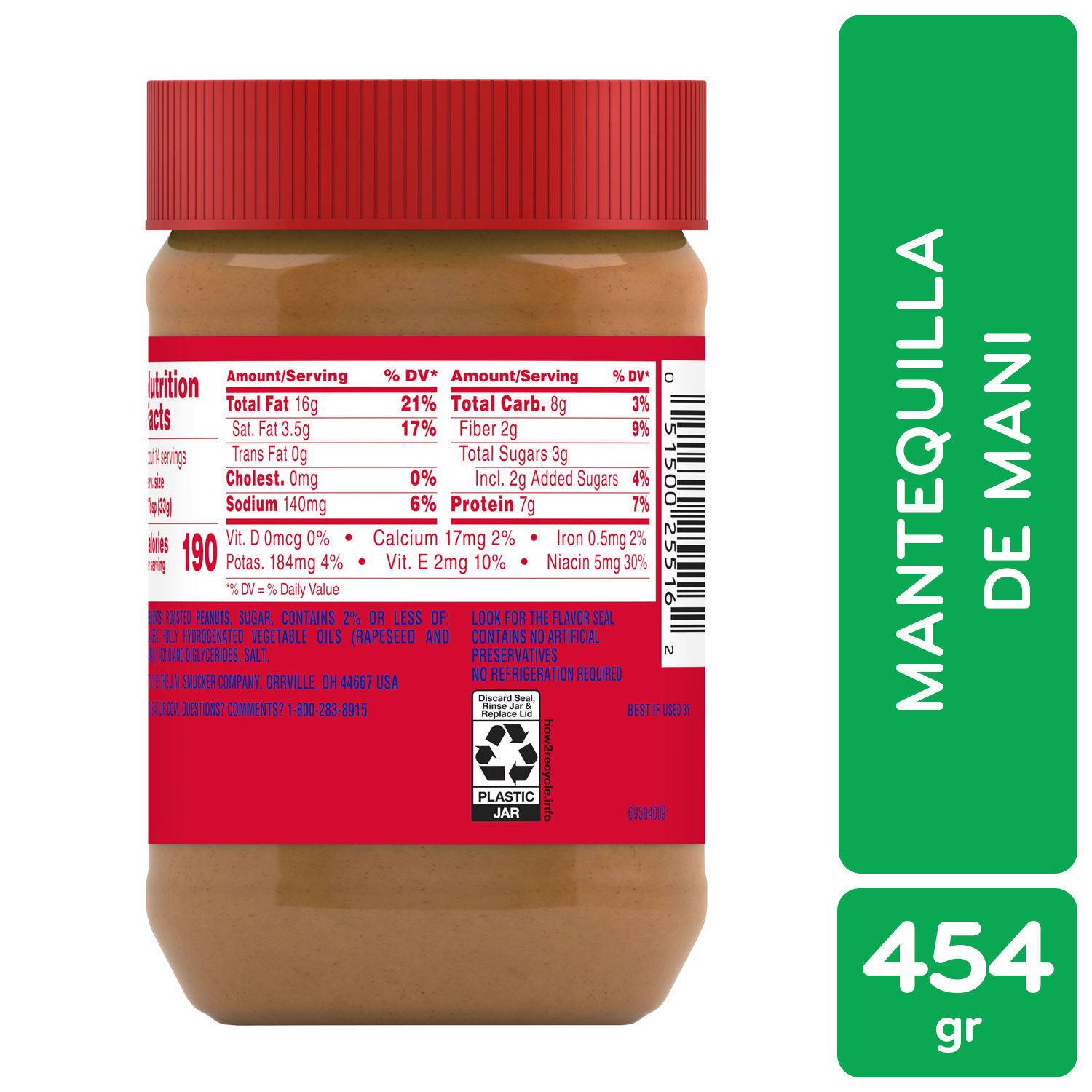 Mantequilla Mani Jif Envase 454 G