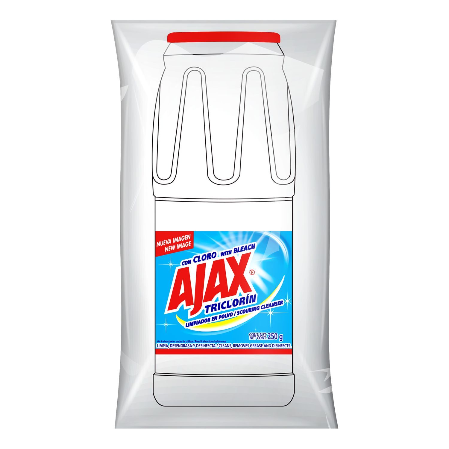 Limpiador Baño Polvo Triclorin Ajax Paquete 250 G