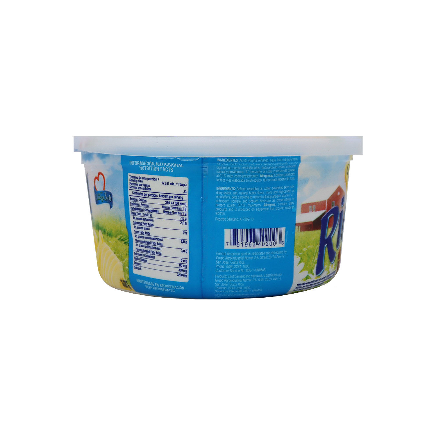 Margarina Regular Ricrem Envase 400 G