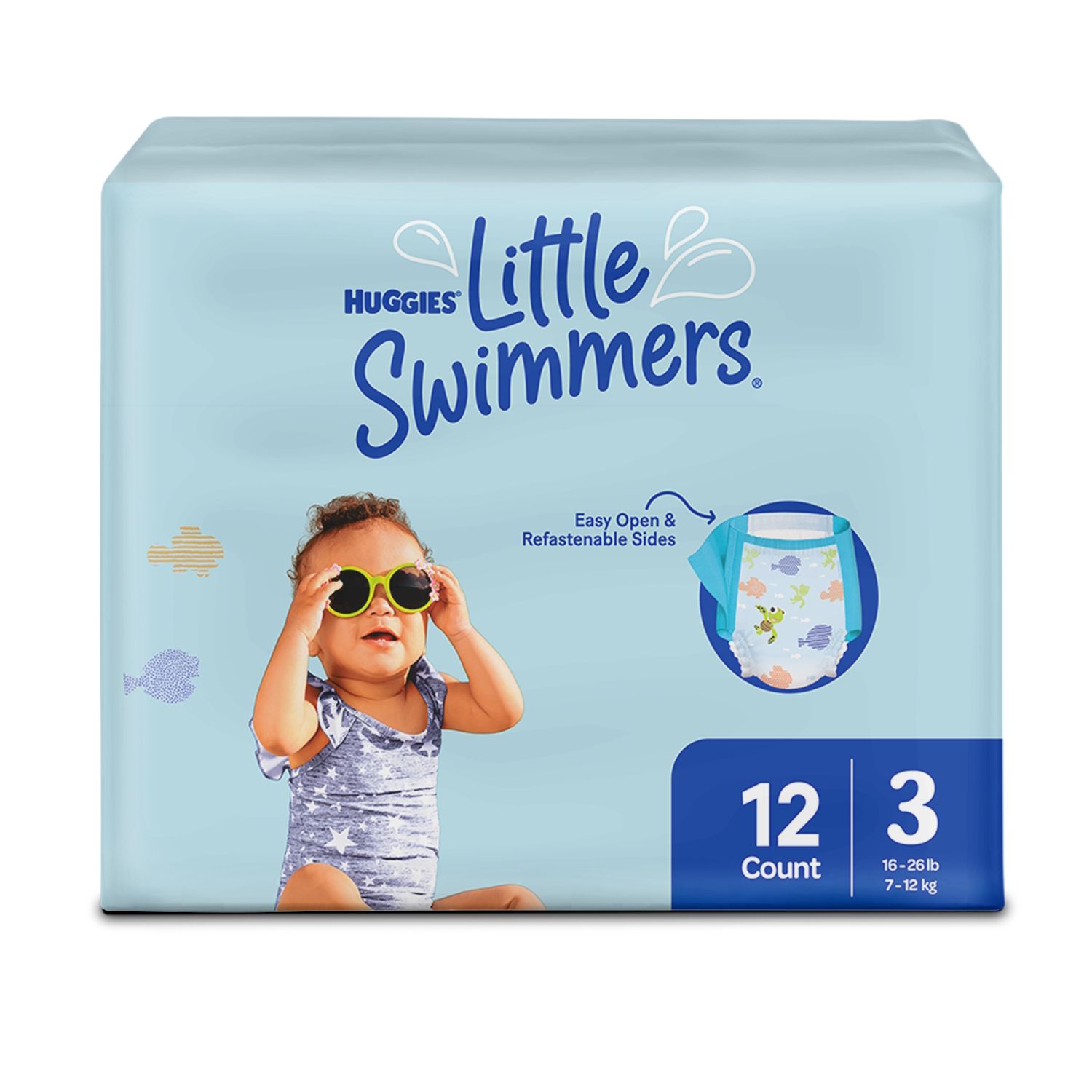 Pañal Piscina T S Unisex Huggies Little Paquete 12 Unid