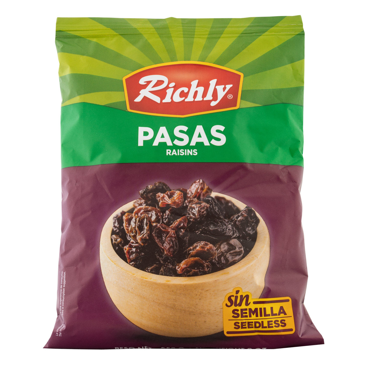 Fruta Deshidratada Pasas Sin Semilla Richly Paquete 250 G