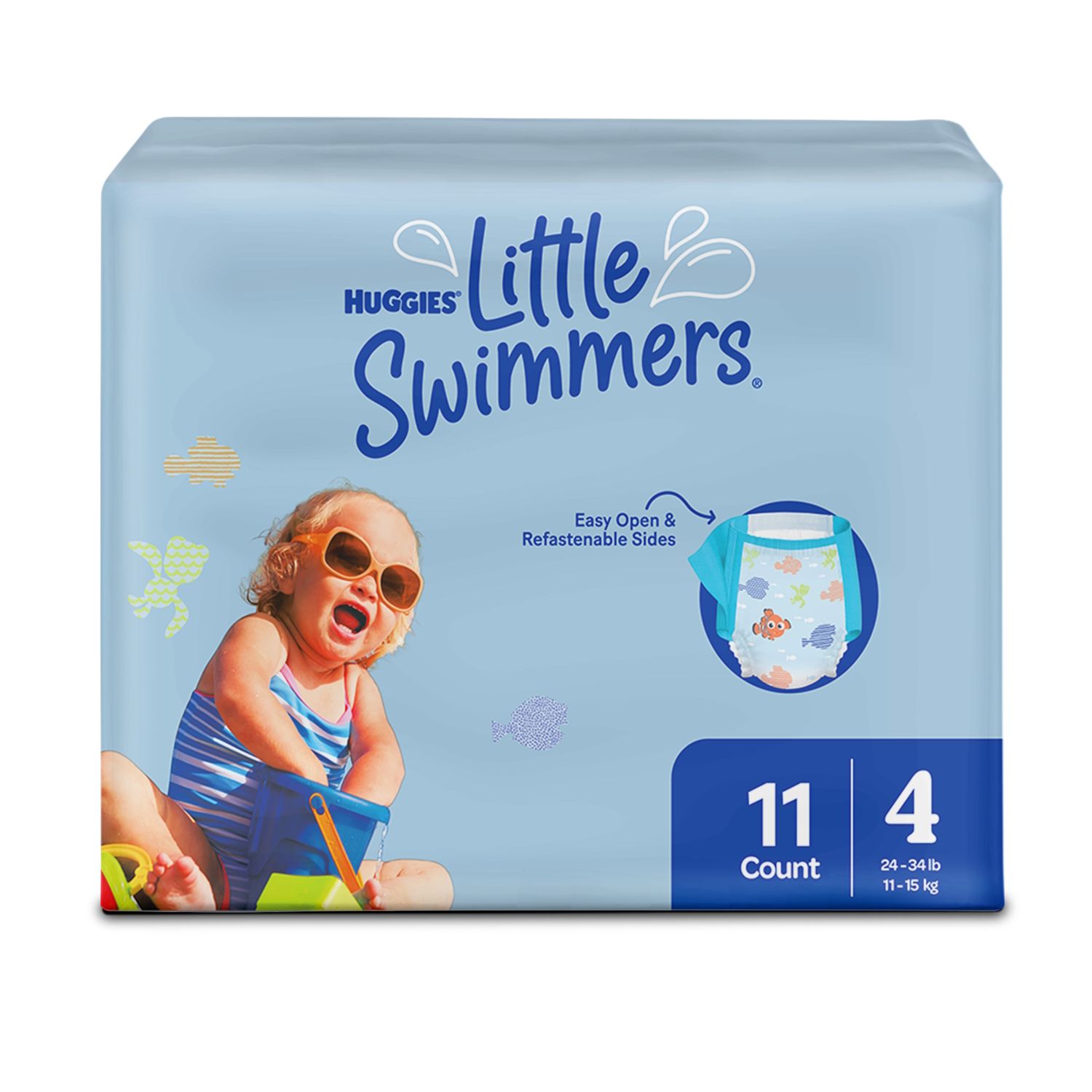 Pañal Piscina T 3-4 Unisex Huggies Paquete 11 Unid