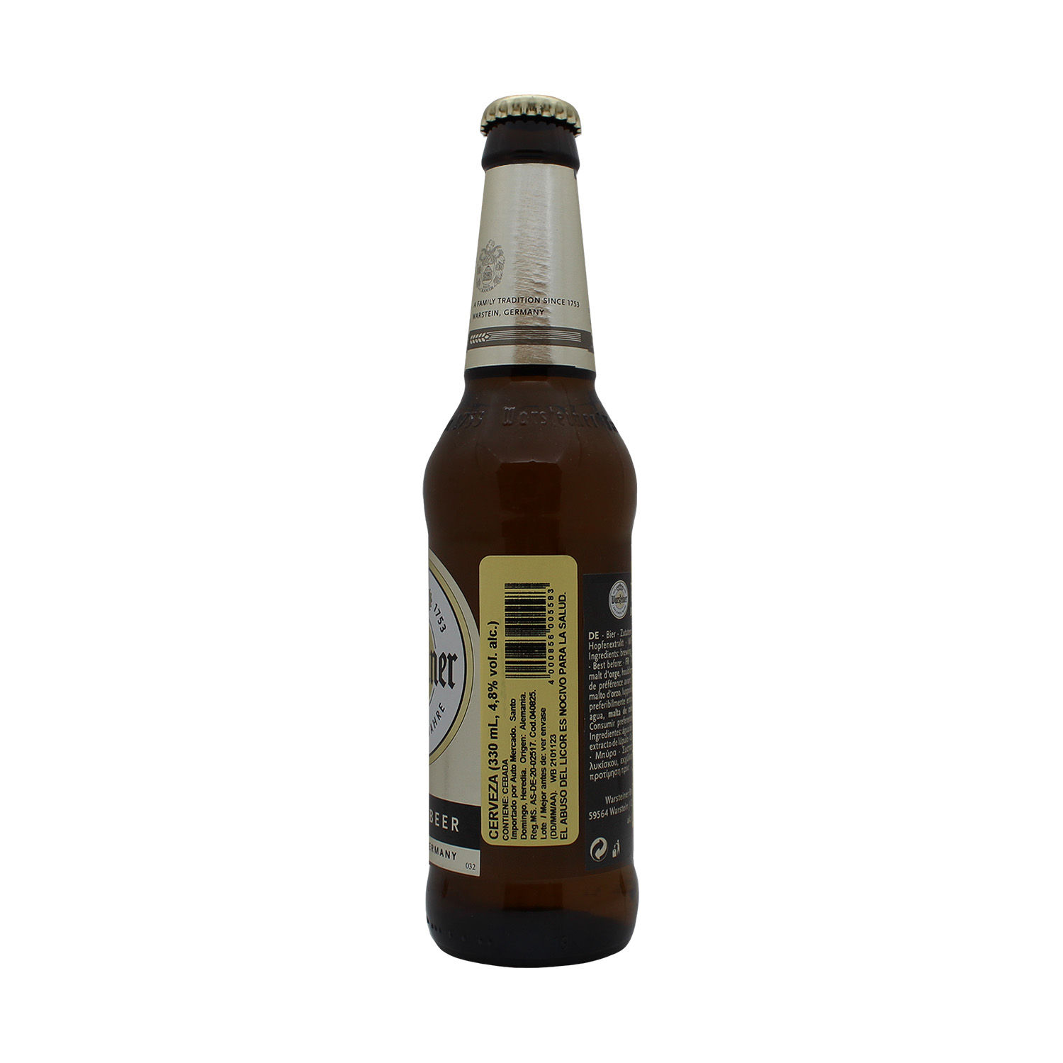 Cerveza Importada Alemania Warsteiner Botella 330 Ml