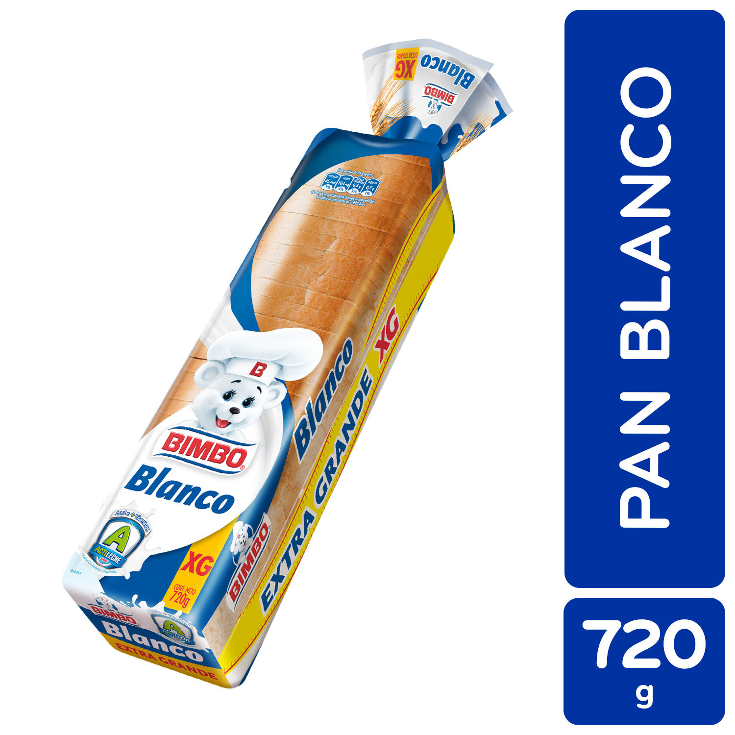 Pan Empacado Blanco Familiar Bimbo Paquete 720 G