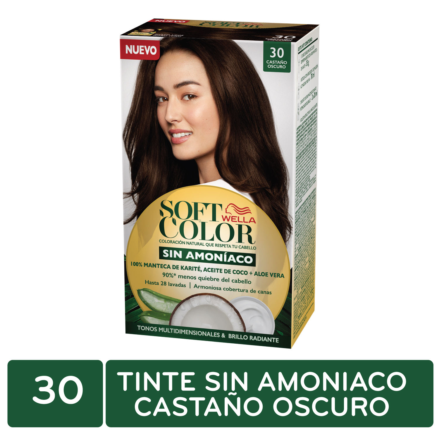 Tinte Permanente Sin Amoniaco Castaño Oscuro Soft Color Caja 1 Unid ...