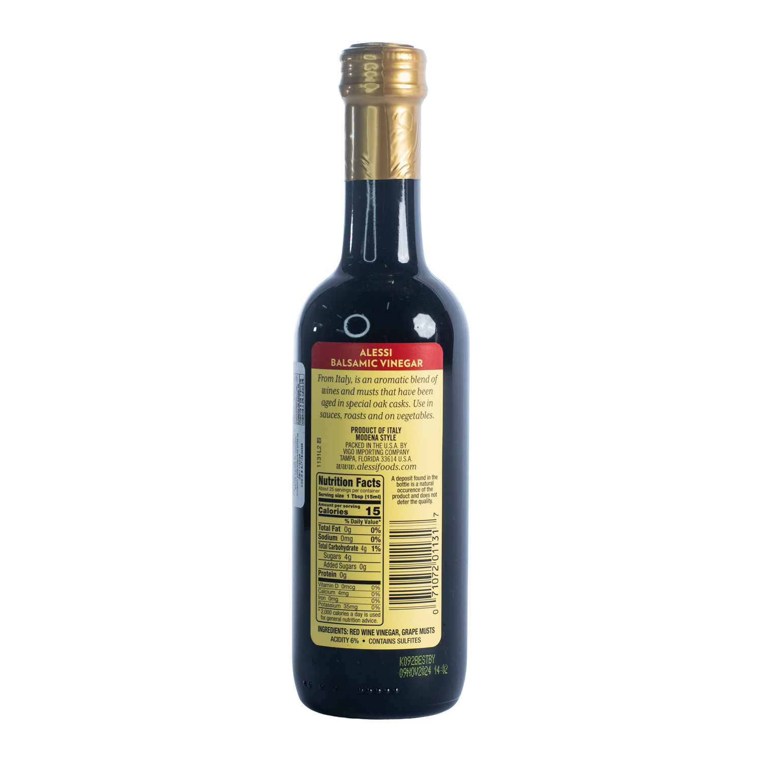 Vinagre Balsamico Alessi Botella 375 Ml