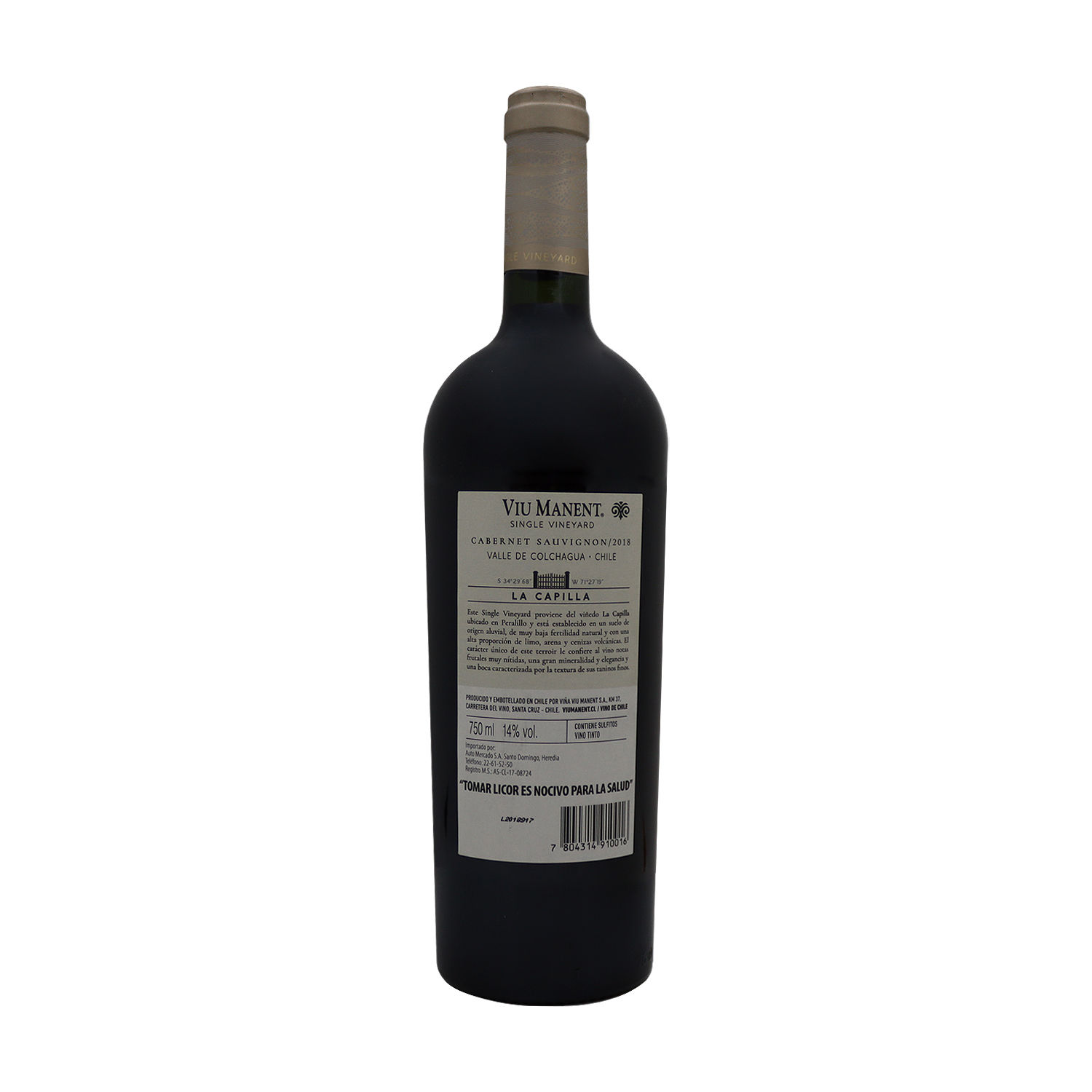 Vino Tinto Chile Cabernet Sauvignon Single Vineyard Viu Manent