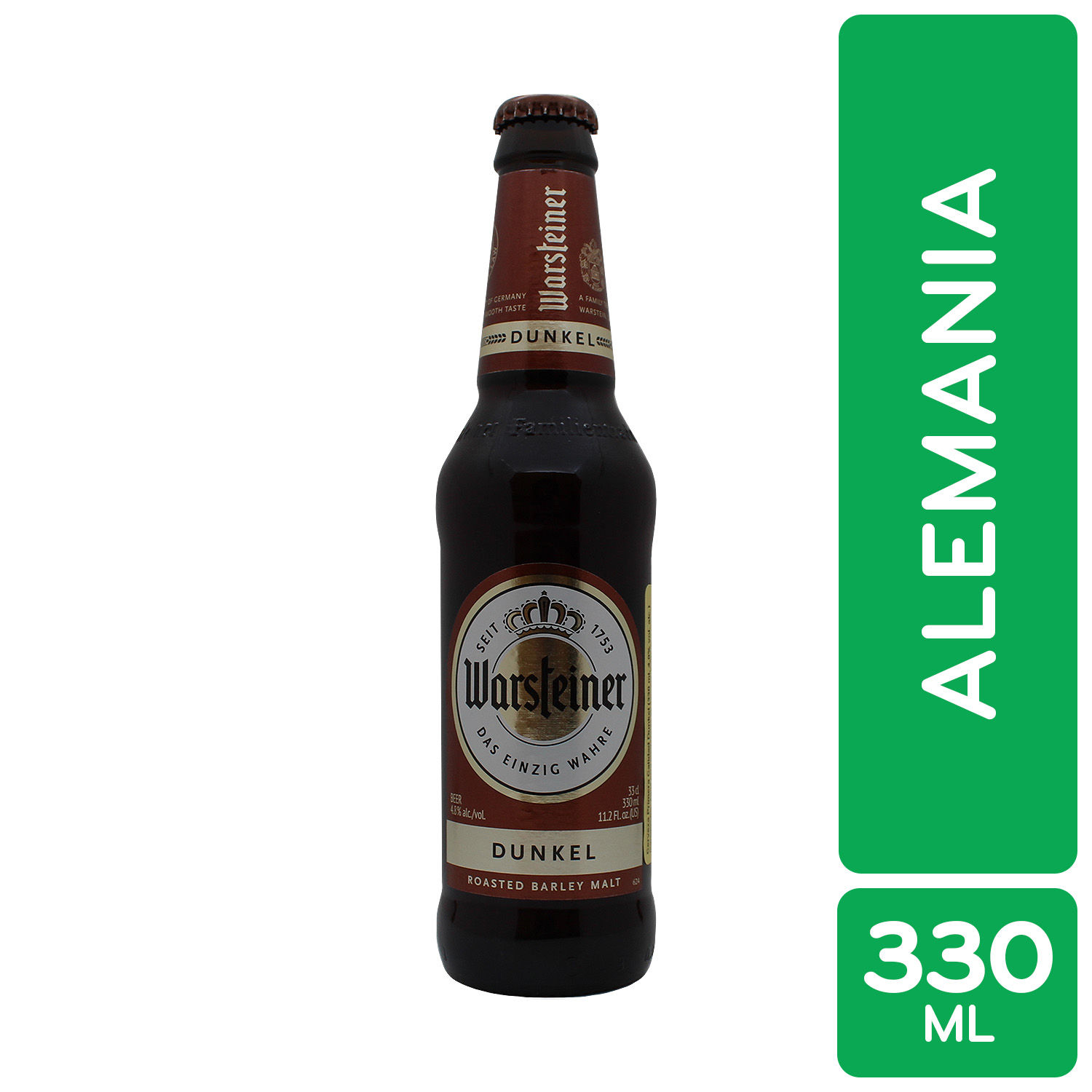 Cerveza Importada Negra Alemania Warsteiner Botella 330 Ml