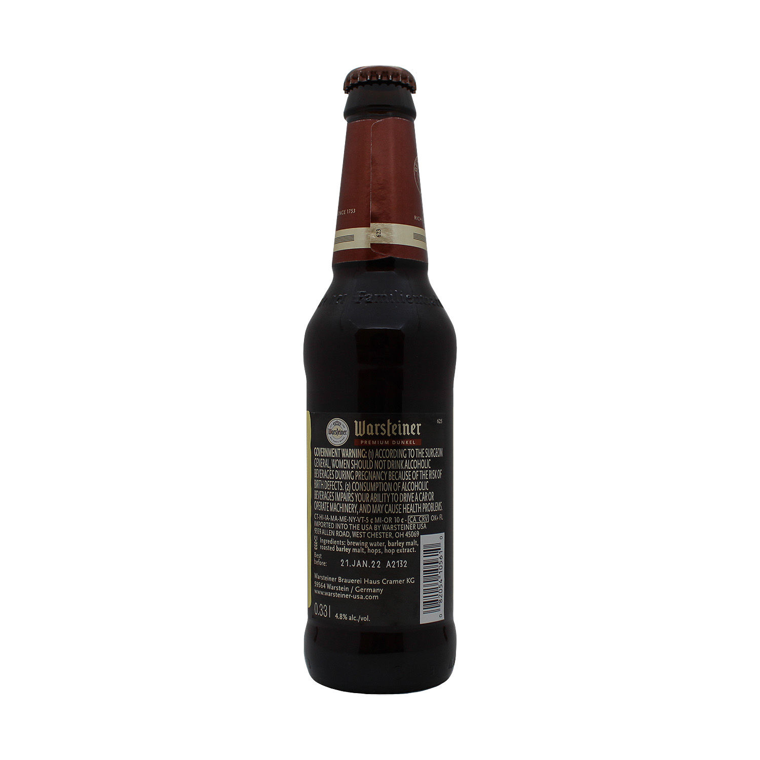 Cerveza Importada Negra Alemania Warsteiner Botella 330 Ml