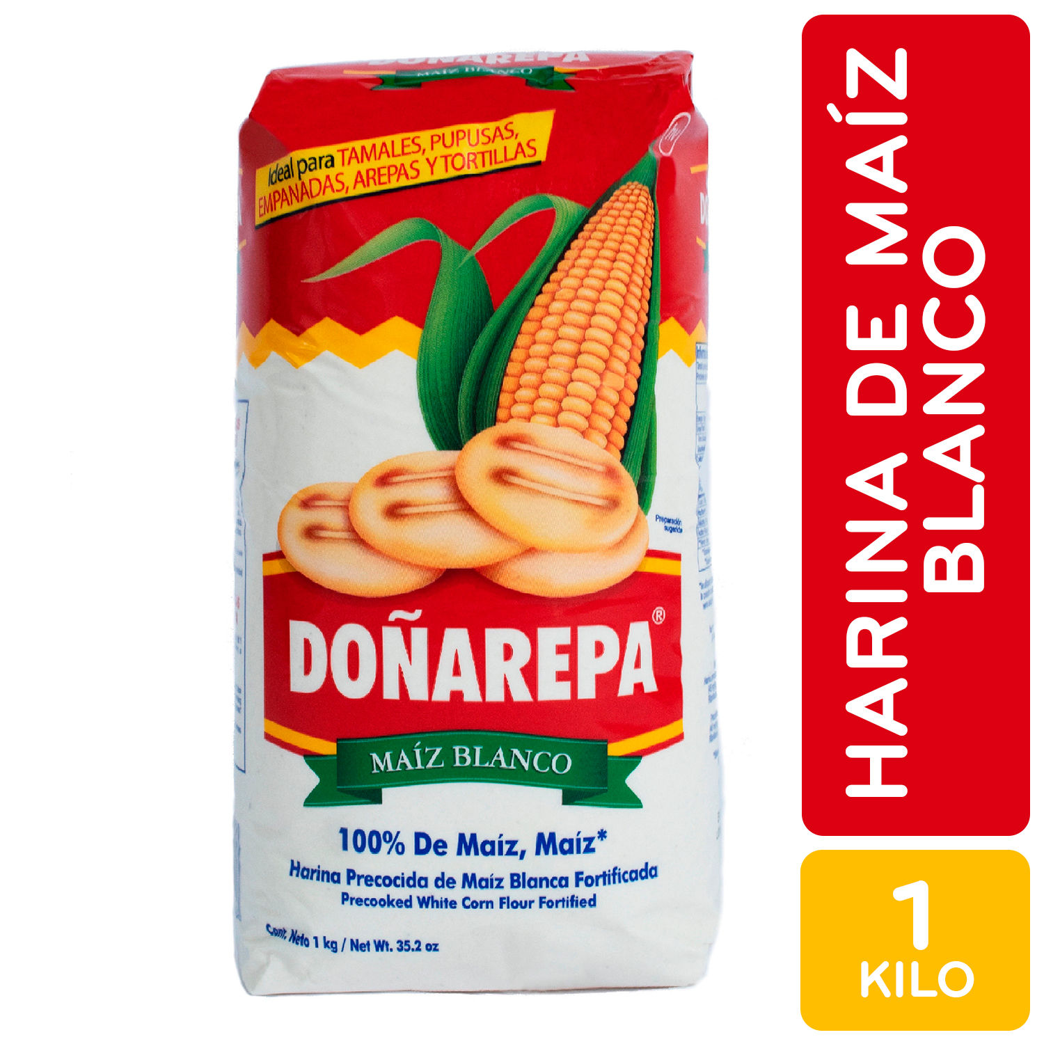 Harina Maiz Blanco Donarepa Paquete 1000 G