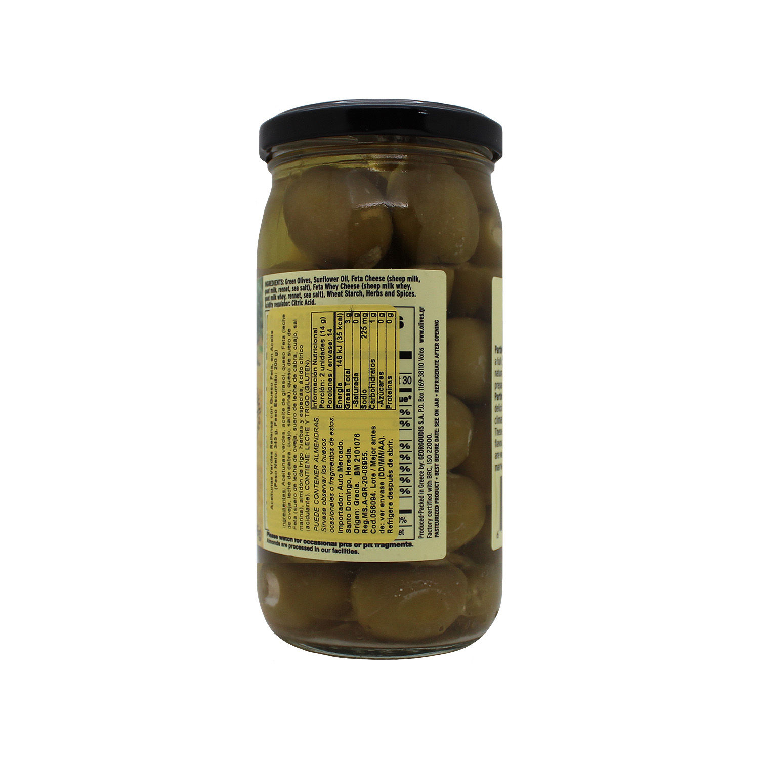 Aceituna Rellena Queso Sin Semilla Parthenon Frasco 345 G