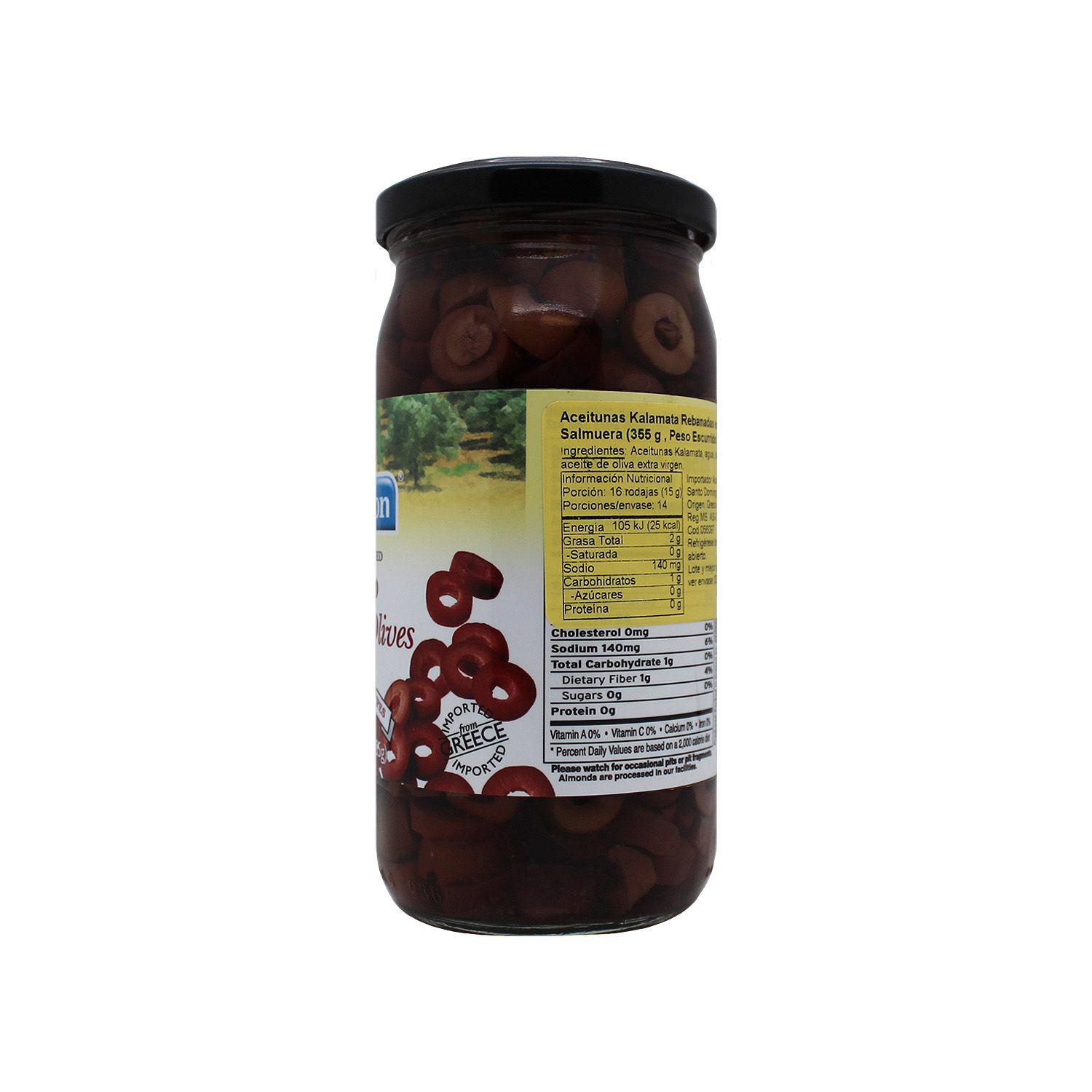 Aceituna Rebanada Kalamata Parthenon Frasco 355 G