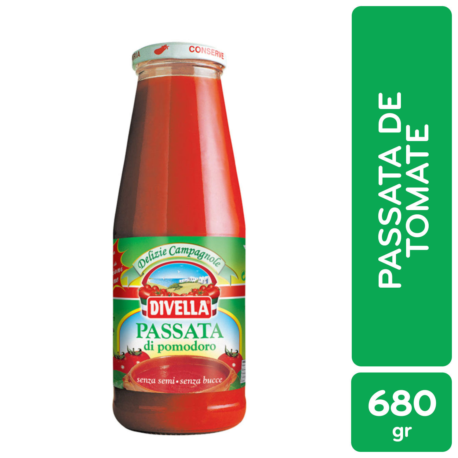 Salsa Tomate Pure Divella Frasco 680 G