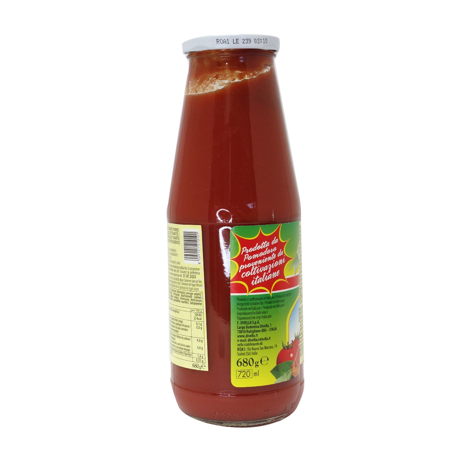 Salsa Tomate Pure Divella Frasco 680 G