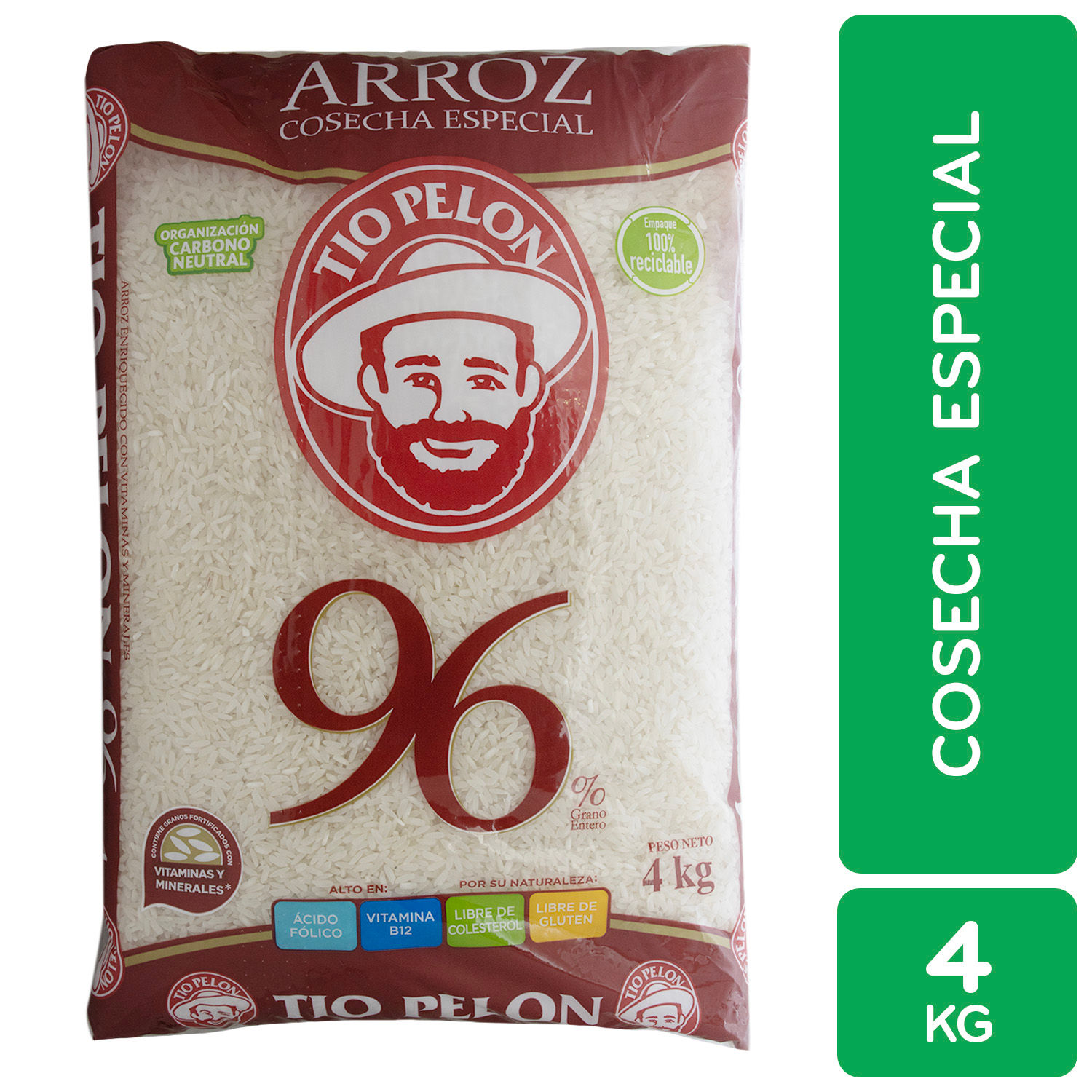 Arroz Blanco 96% Tio Pelon Paquete 4000 G