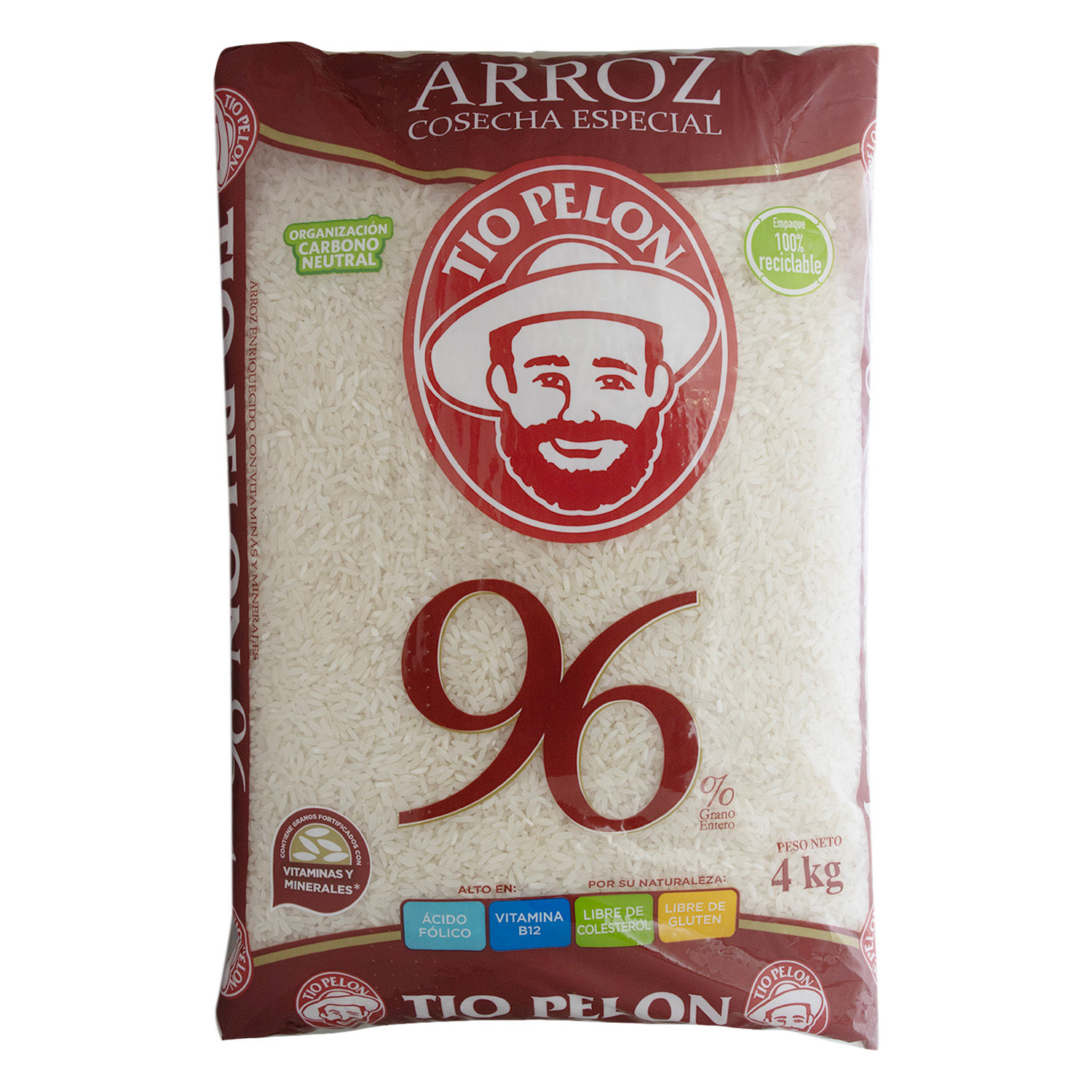 Arroz Blanco 96% Tio Pelon Paquete 4000 G