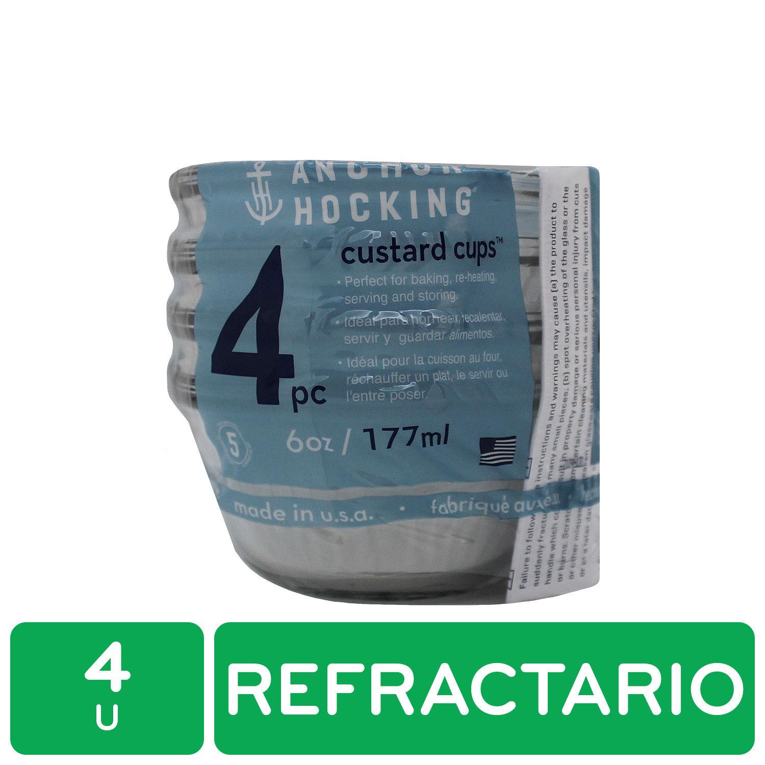 Cocina Refractario P Flan Redond Vidrio Anchor Hocking Unidad