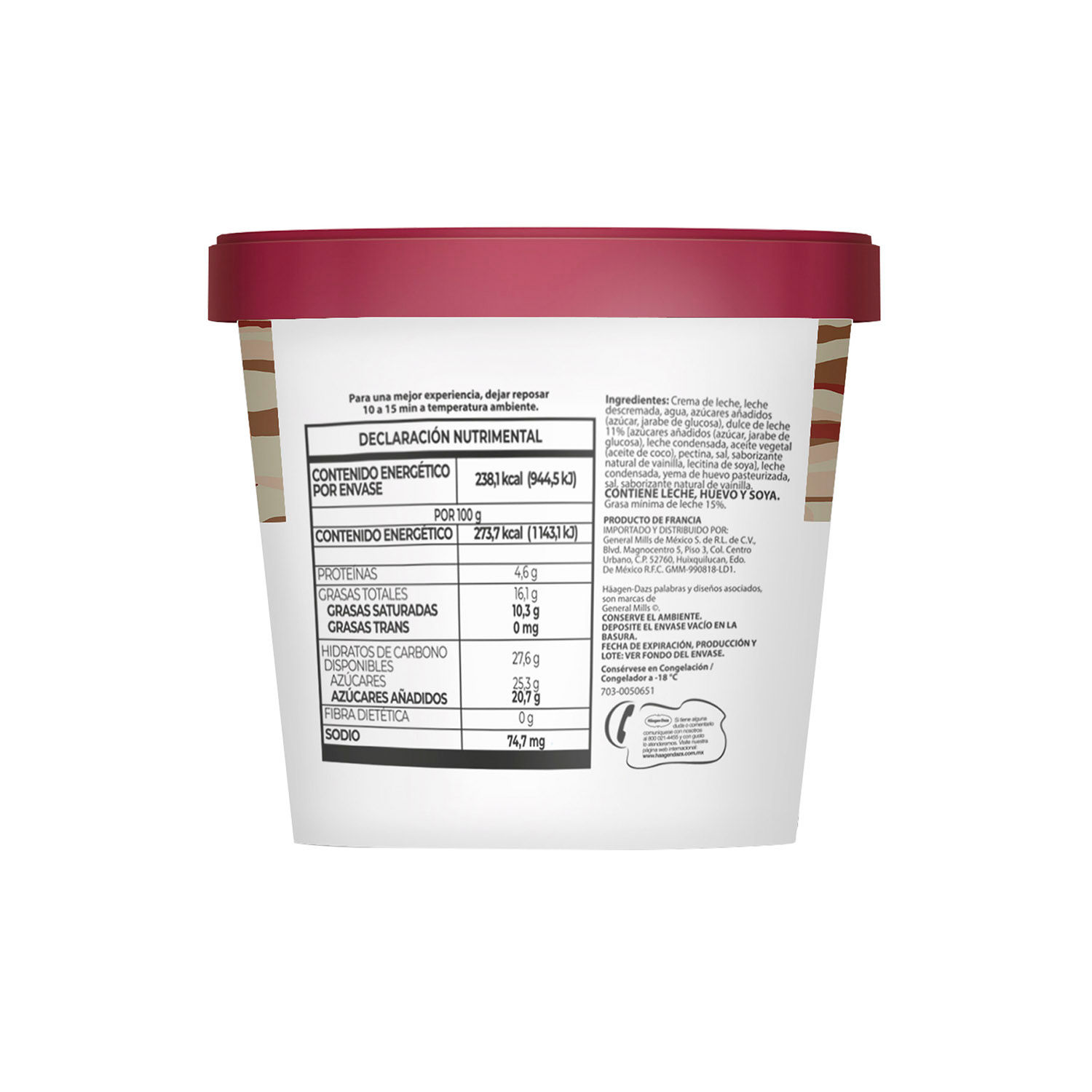 Helado Dulce De Leche Haagen-dazs Envase 100 G