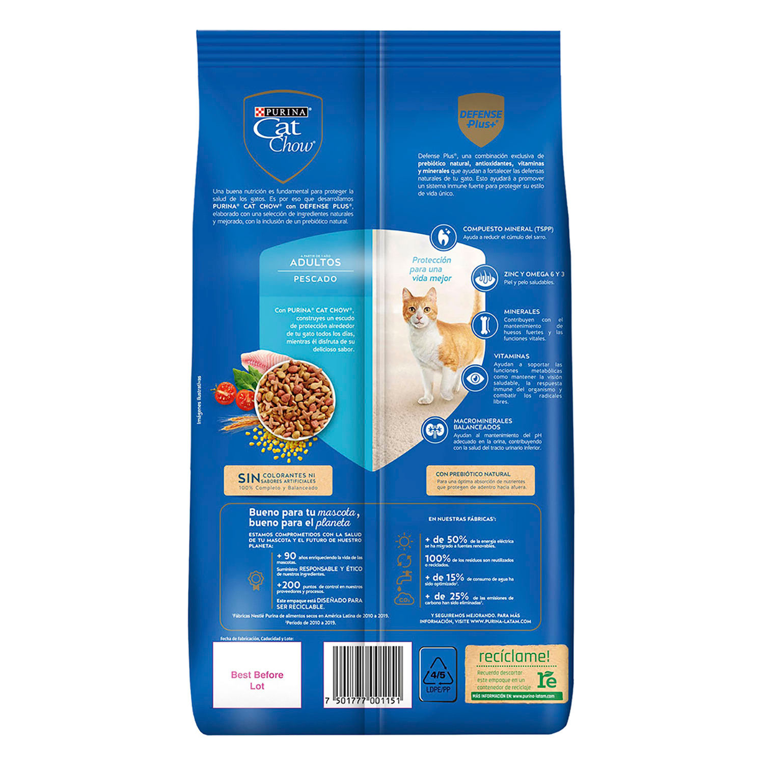 Alimento Gato Adulto Seco Pescado Cat Chow Bolsa 1.5 Kg