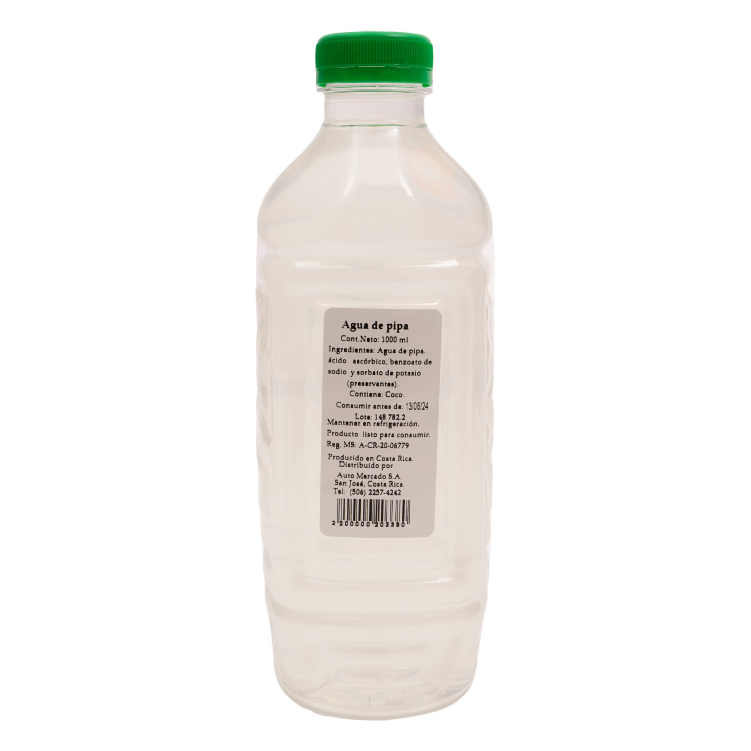 Agua De Pipa Natural Auto Mercado Envase 1000 Ml