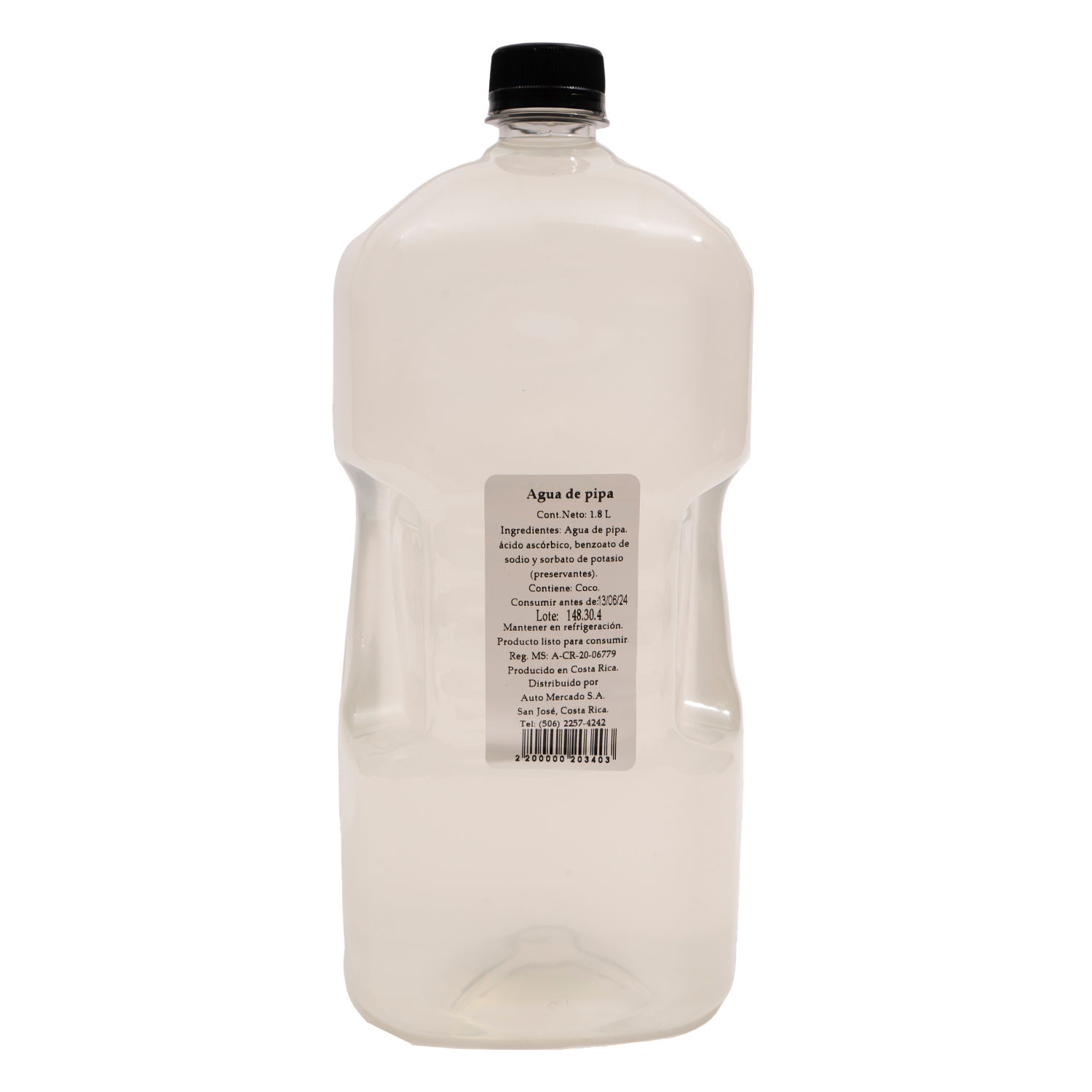 Agua De Pipa Natural Auto Mercado Envase 1800 Ml