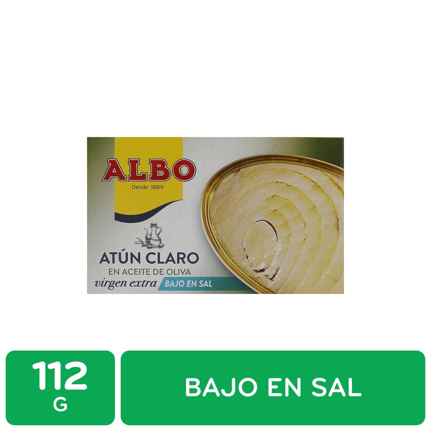 Atun Lomo Entero Aceite Oliva Claro Bajo Sal Albo Caja 112 G