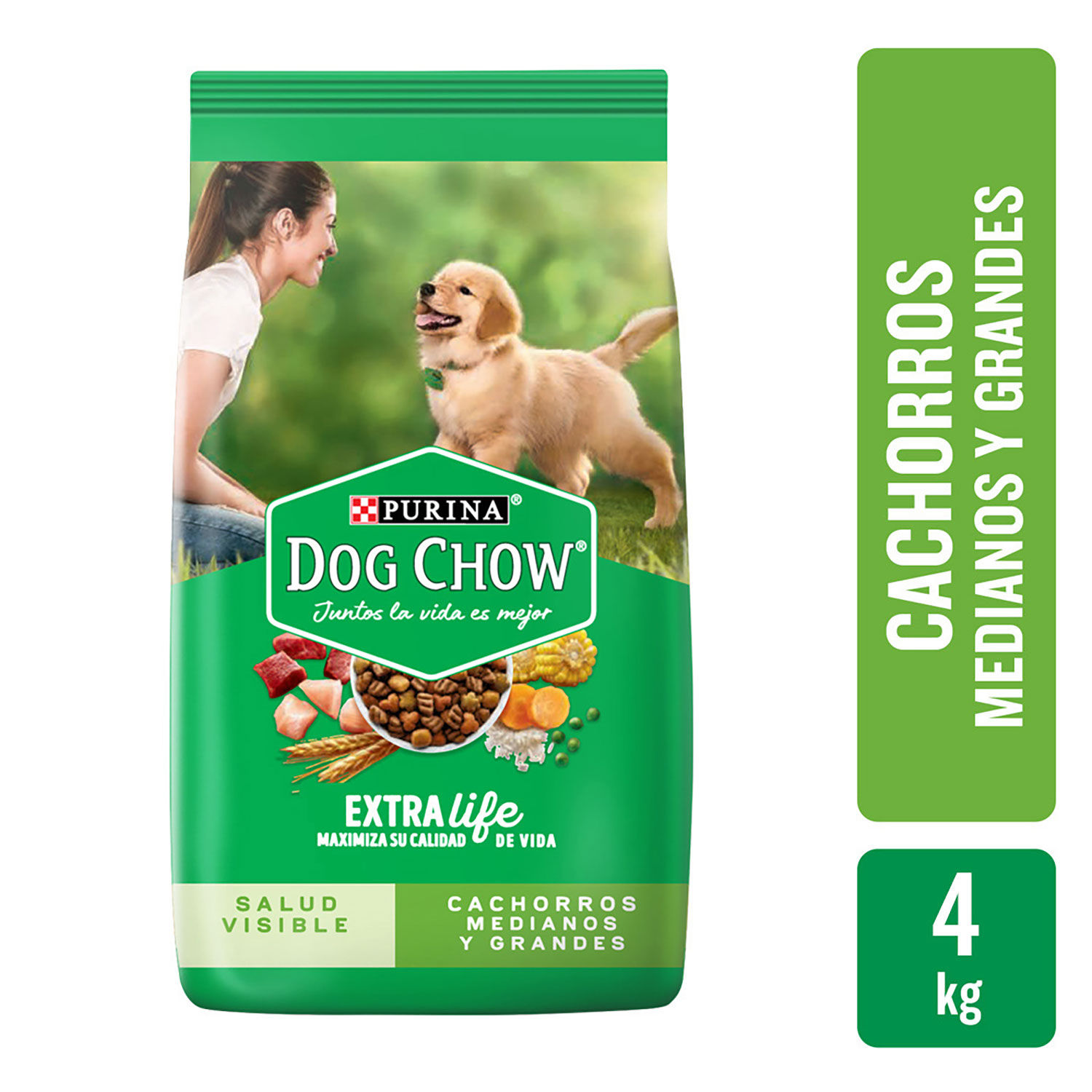 Alimento Perro Seco Cachorro Pollo Y Carne Raza Mediana Purina Dog Chow Bolsa 4 Kg