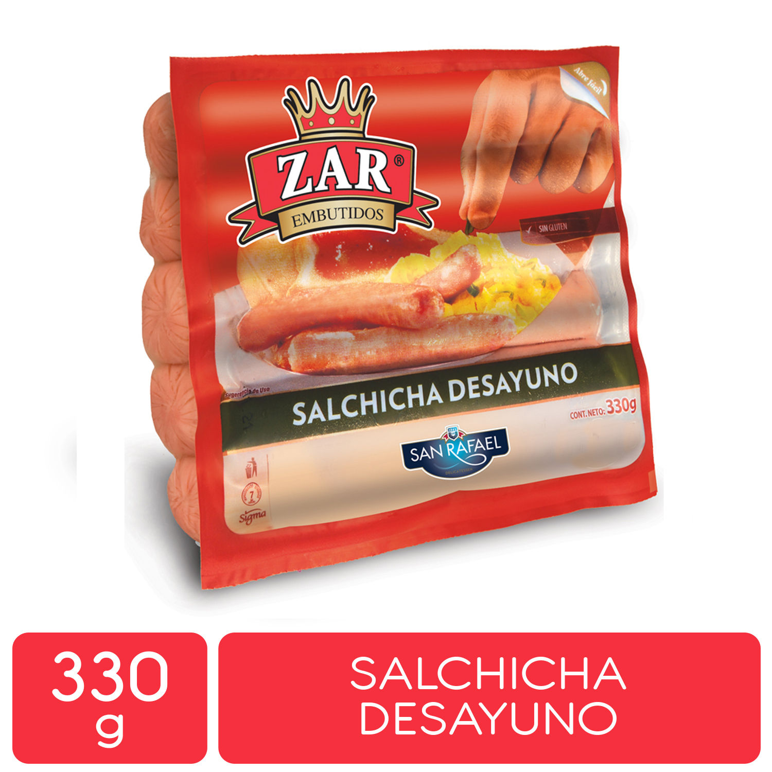 Salchicha Desayuno Sin Gluten Zar Paquete 330 G