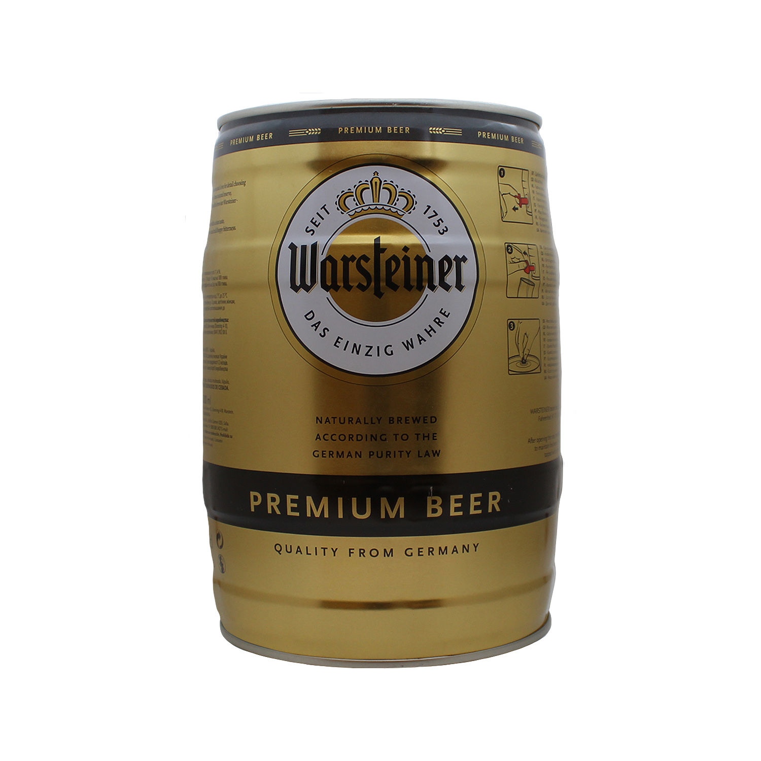 Cerveza Importada Barril Alemania Warsteiner Lata 5000 Ml