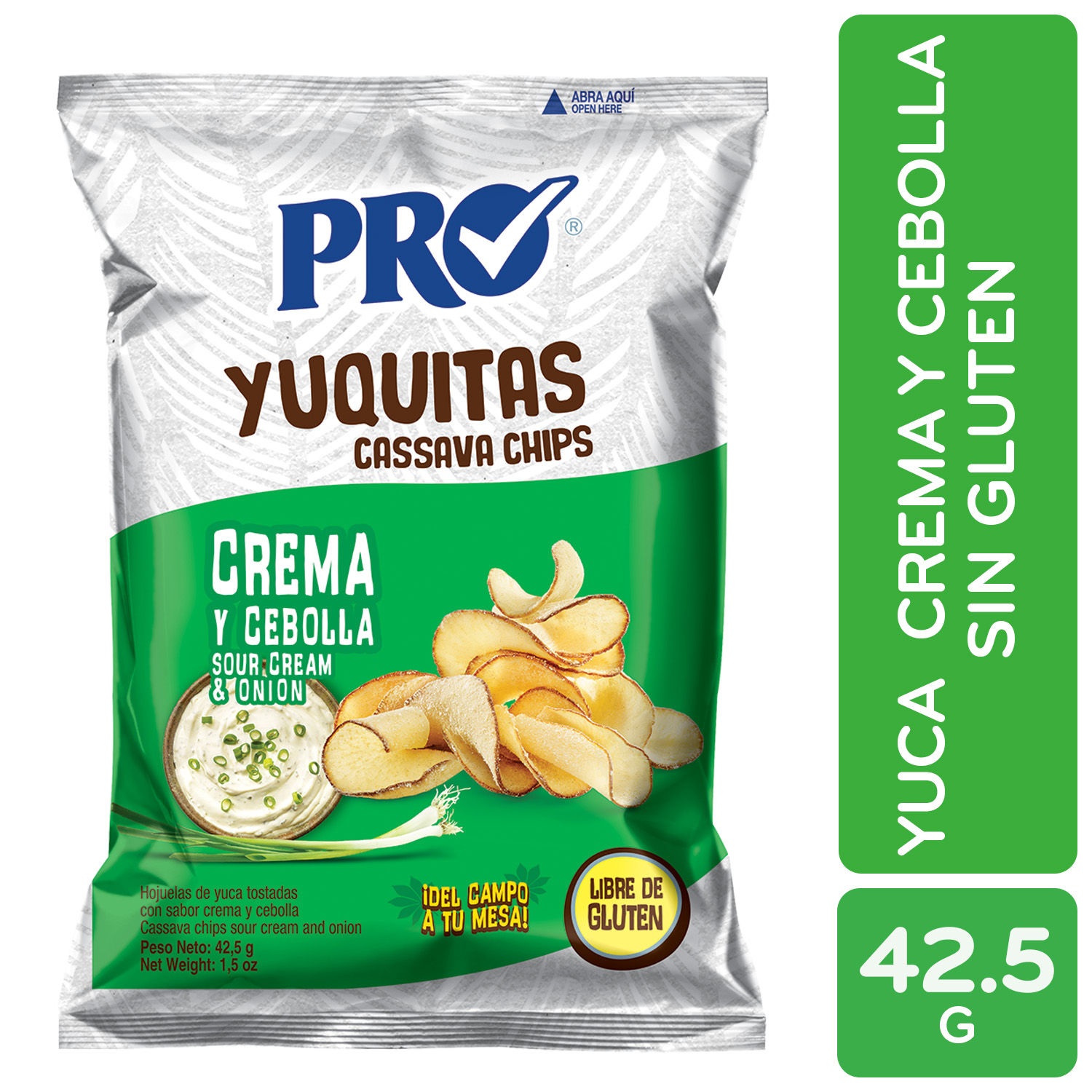 Yuca Tostada Crema Cebolla Pro Paquete 42.5 G