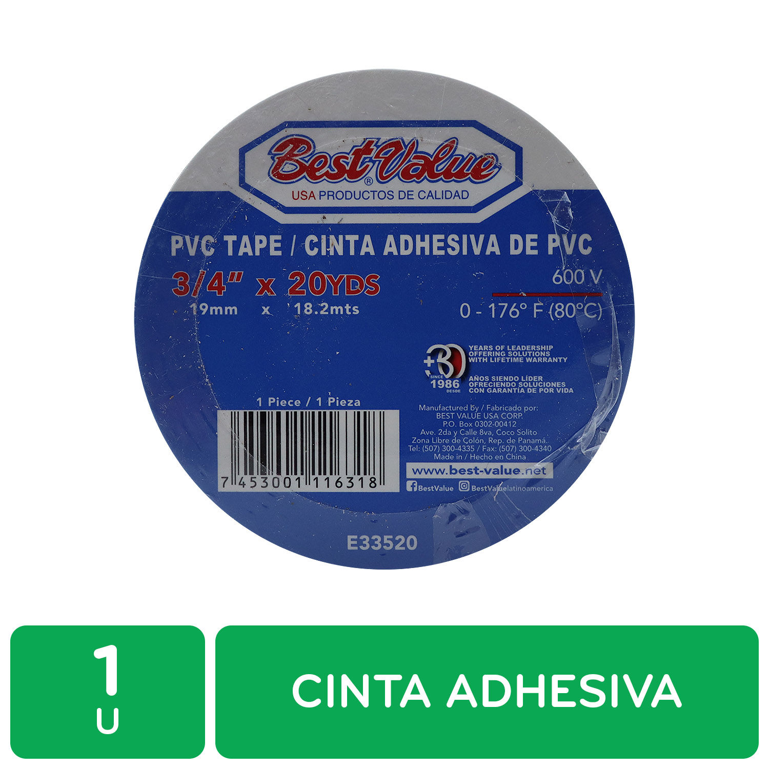 Adhesivos Cinta Negra Pvc 1858 Cm Best Value Unidad