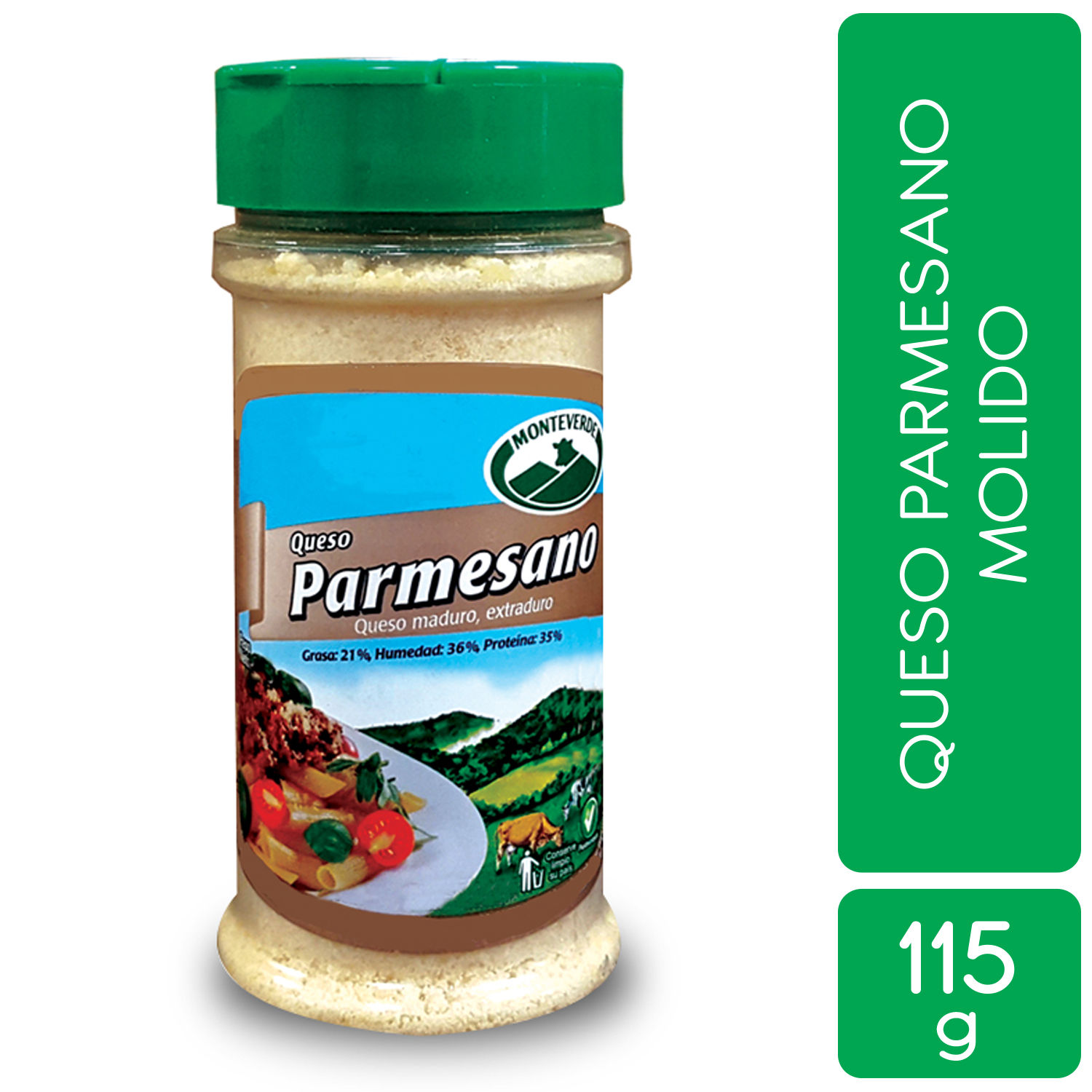 Queso Parmesano Polvo Monteverde Envase 115 G