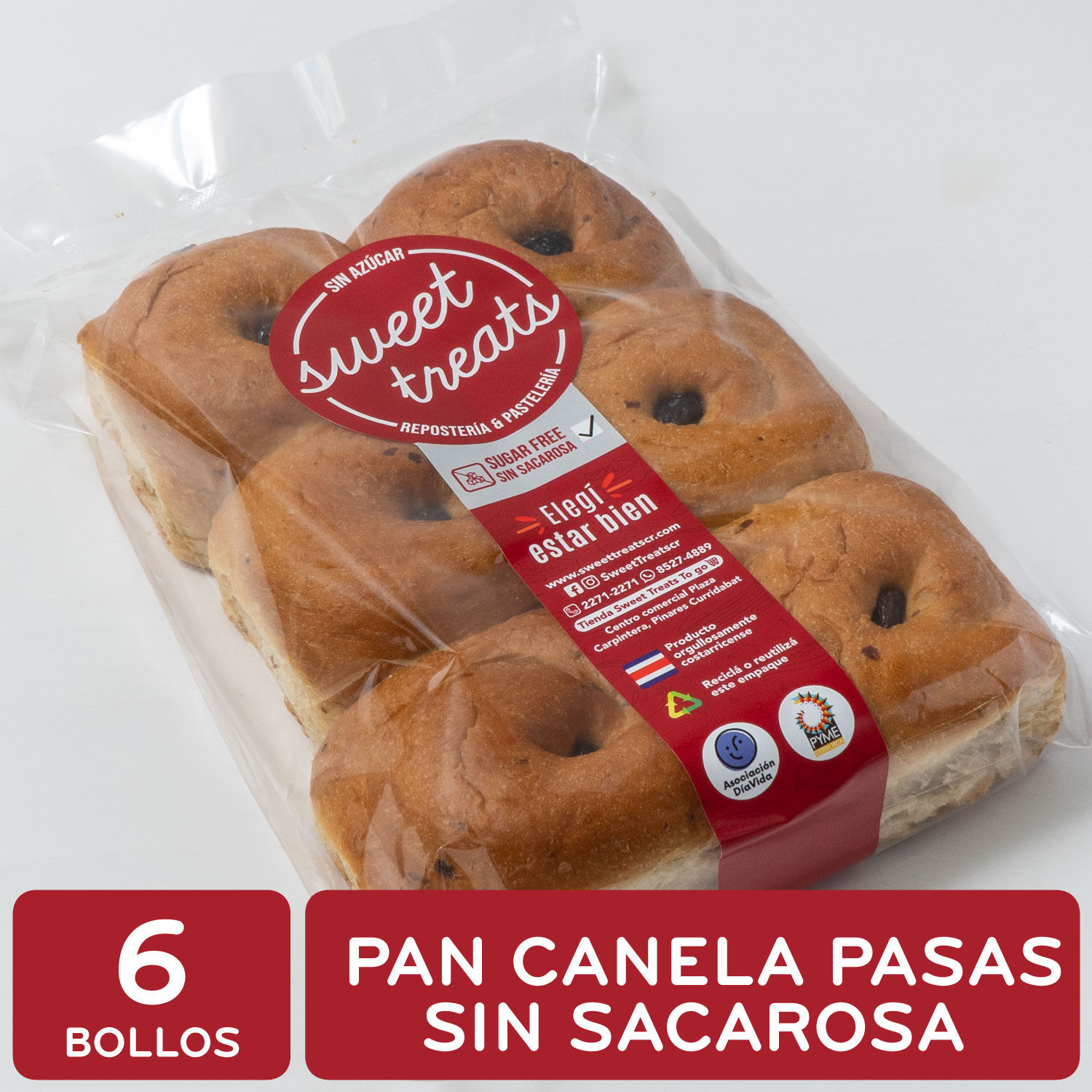 Pan Canela Pasas Sin Azúcar Sweet Treats Paquete 265 G