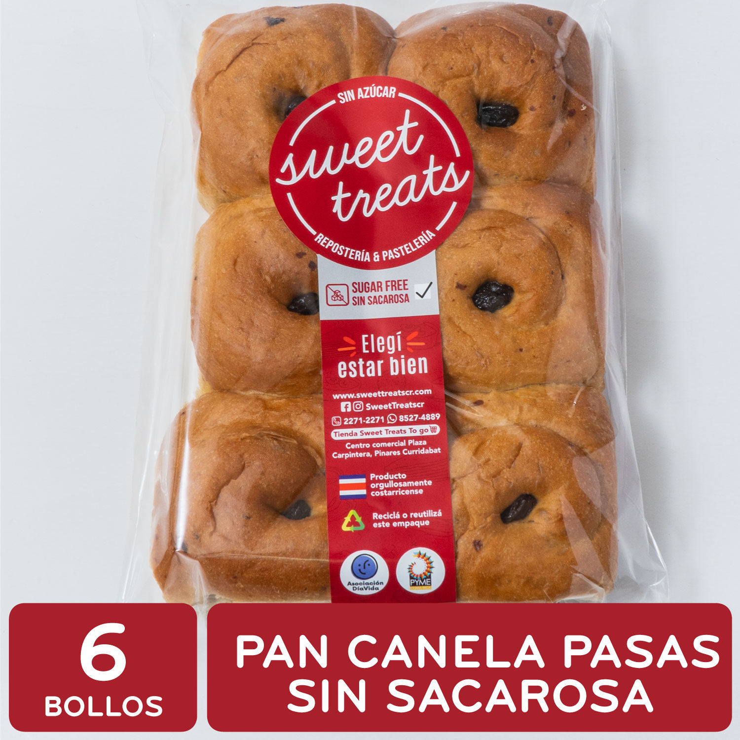 Pan Canela Pasas Sin Azúcar Sweet Treats Paquete 265 G