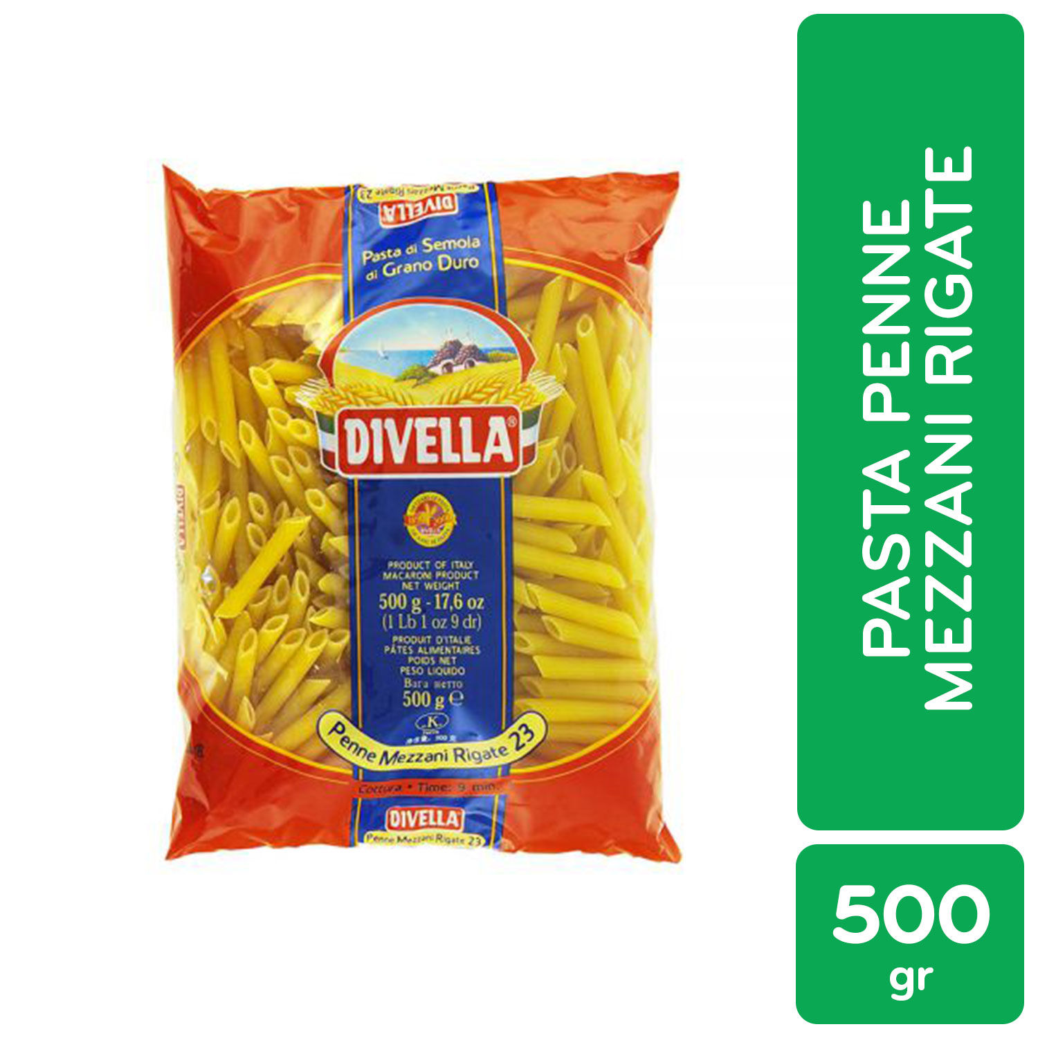 Pasta Alimenticia Pluma Divella Paquete 500 G