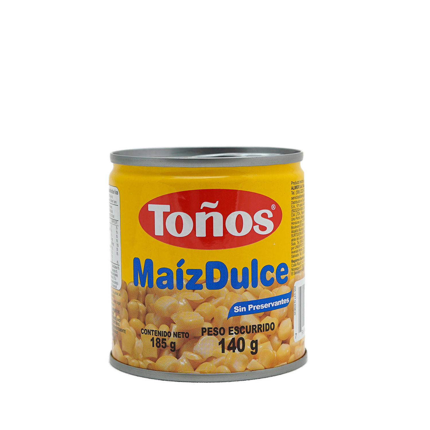 Maiz Entero Dulce Tonos Lata 185 G