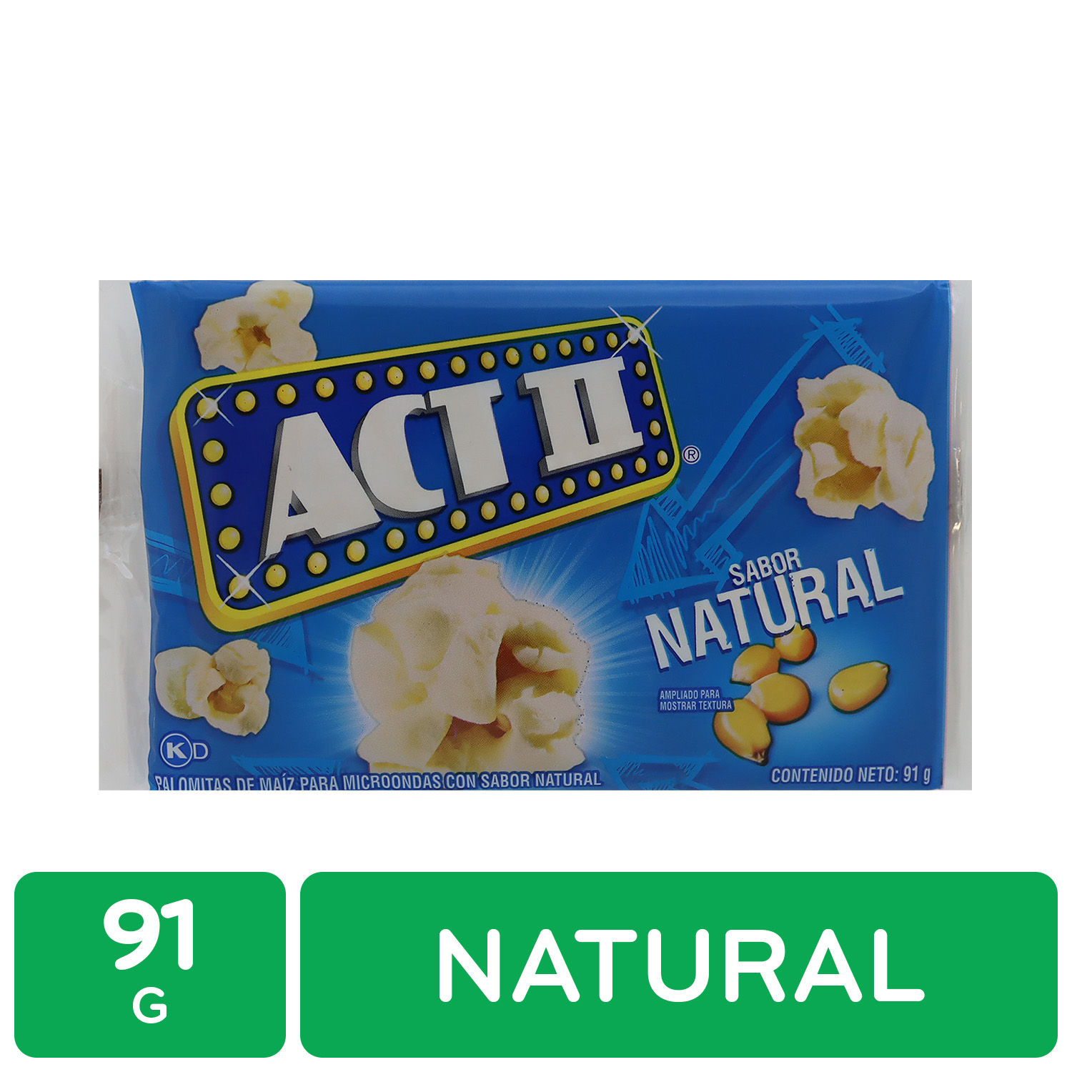 Palomita Natural Act Ii Paquete 91 G