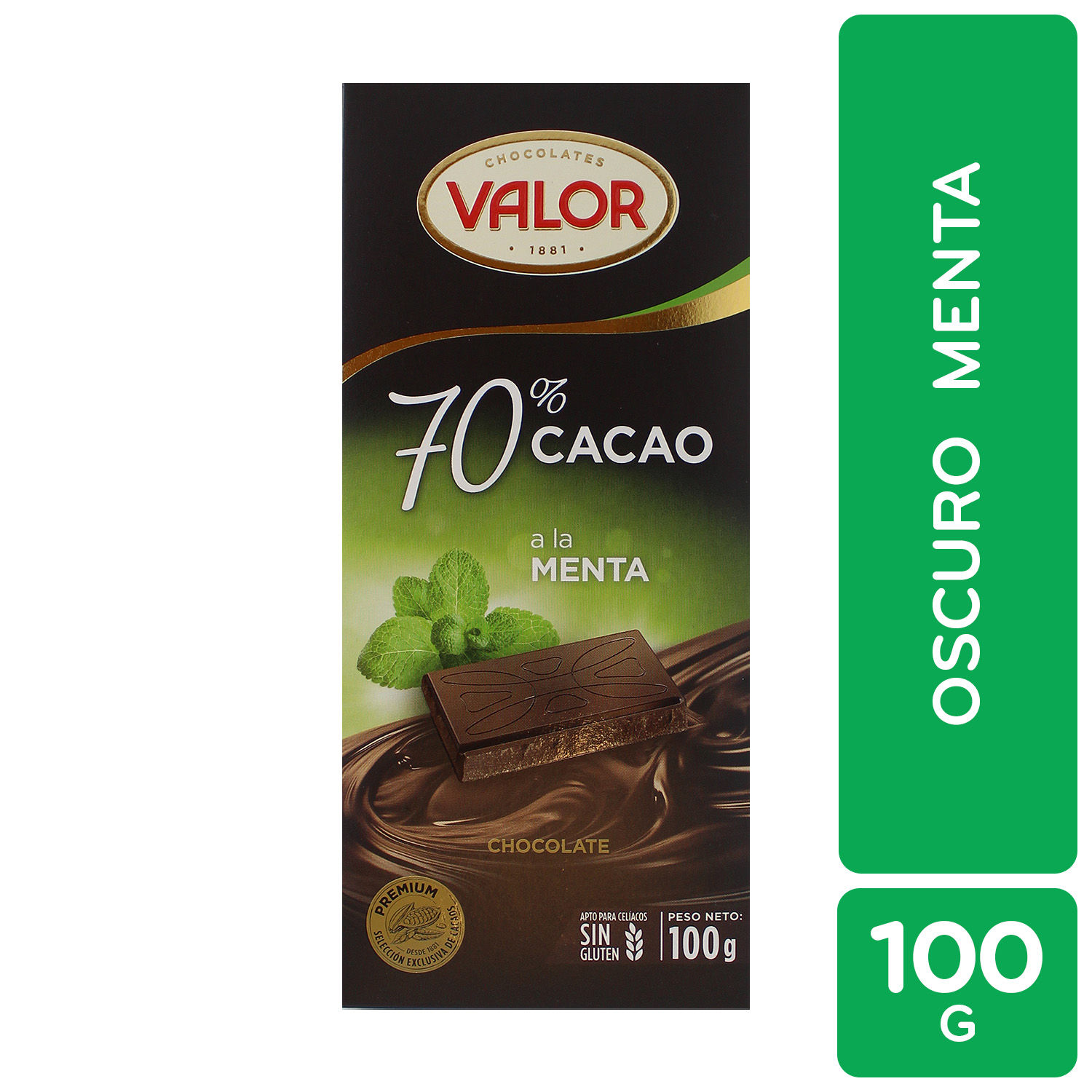 Chocolate Oscuro Menta Valor Paquete 100 G