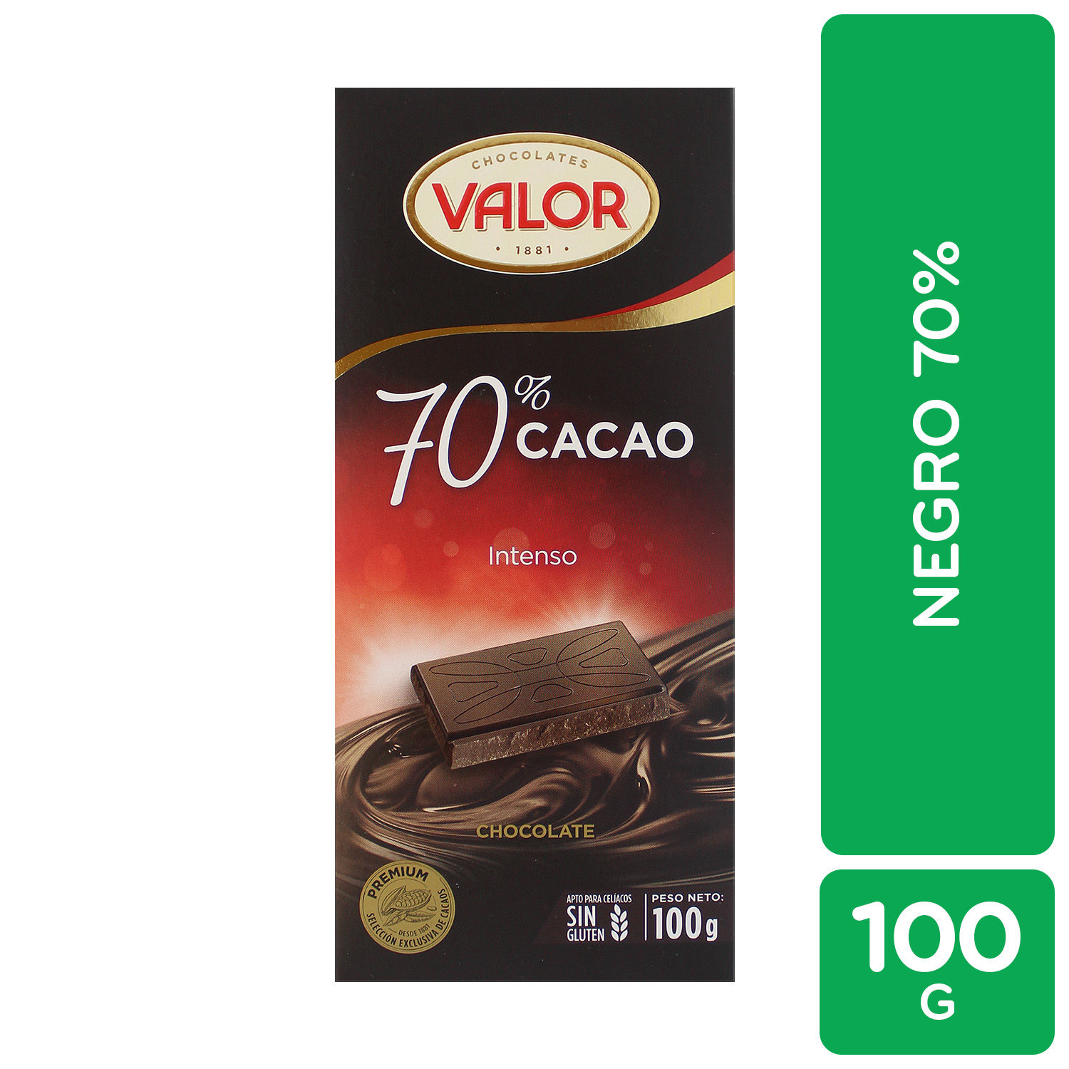 Chocolate Negro 70% Valor Paquete 100 G