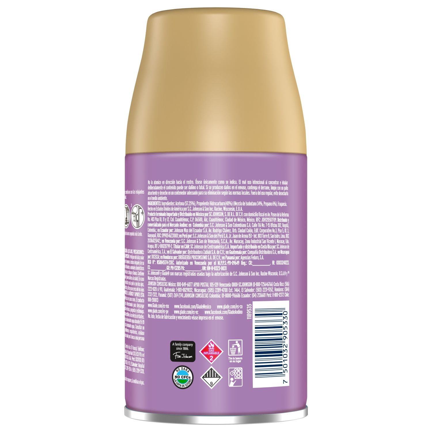 Desodorante Ambiental Automatico Lavanda Repuesto Glade Envase 270 Ml