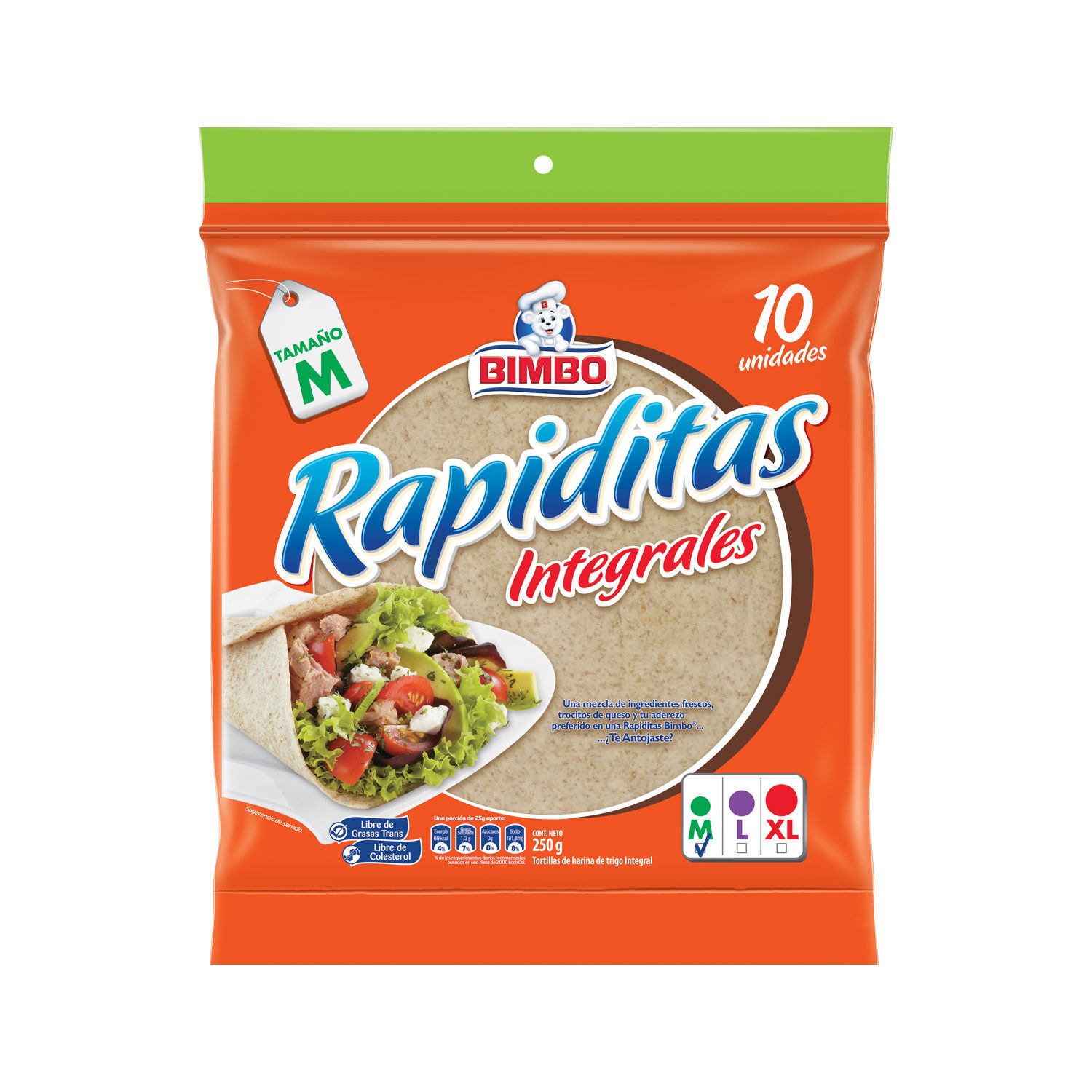 Tortillas Trigo Integral Bimbo Paquete 250 G