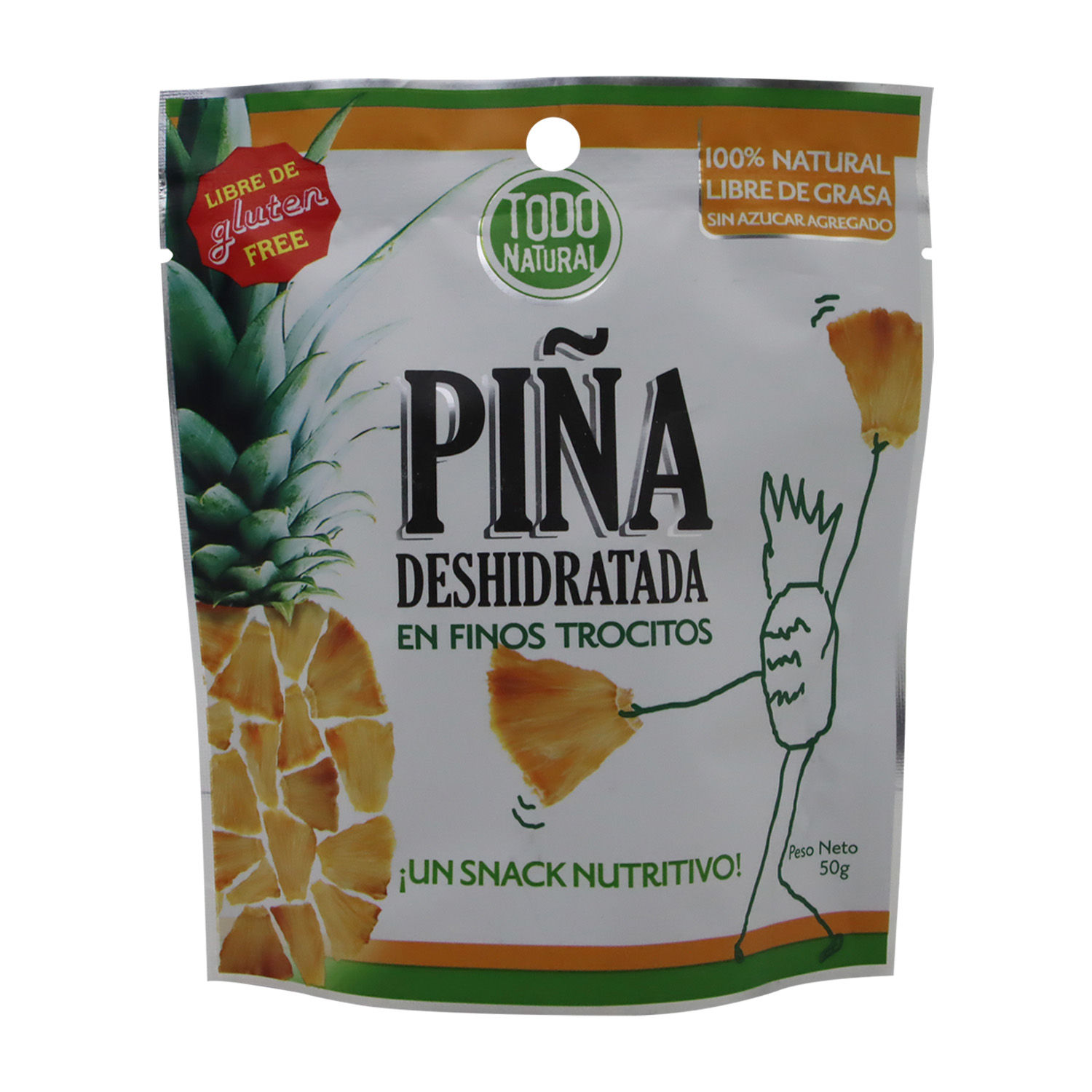 Fruta Deshidratada Piña Todo Natural Paquete 50 G | Auto Mercado