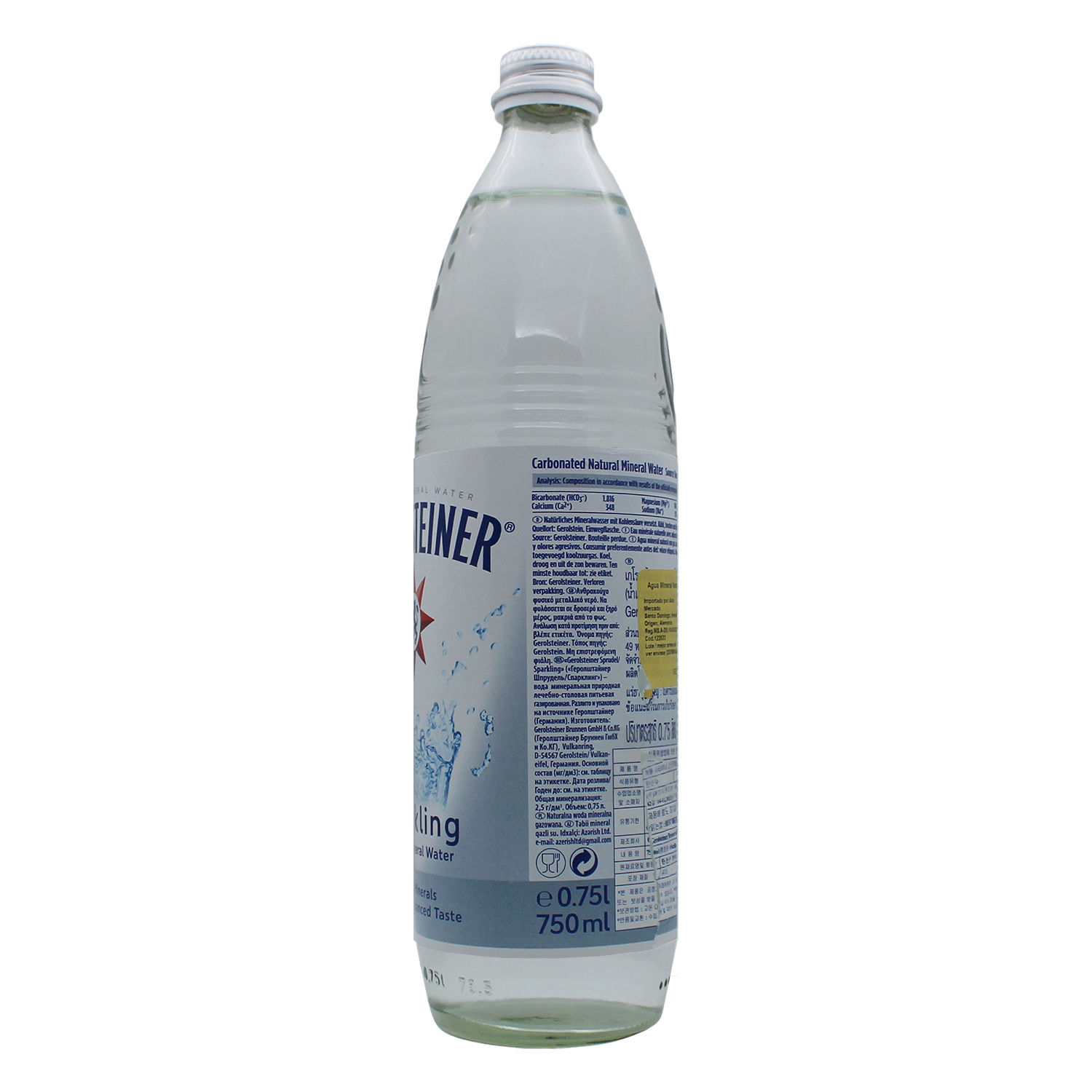 Agua Gasificada Natural Mineral Gerolsteiner Envase 750 Ml