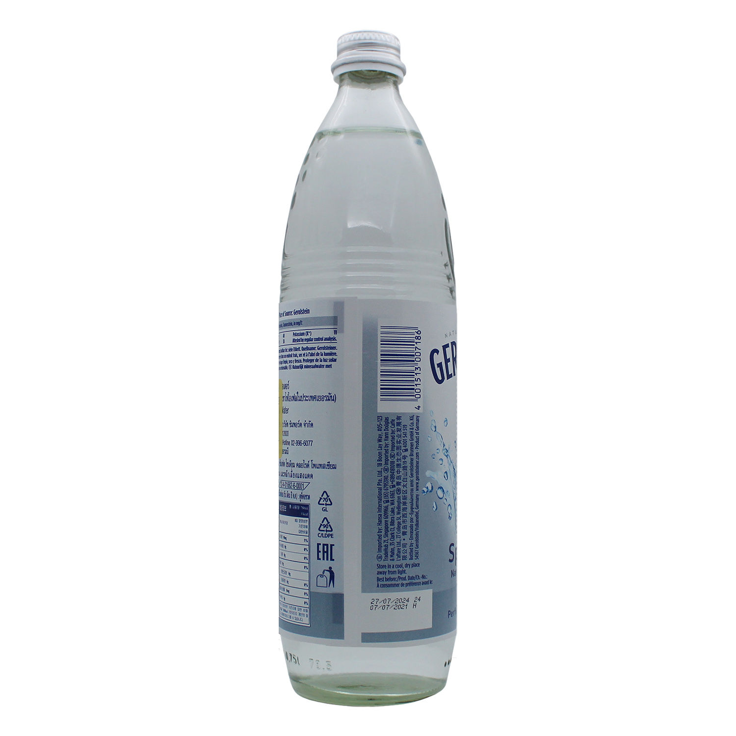 Agua Gasificada Natural Mineral Gerolsteiner Envase 750 Ml