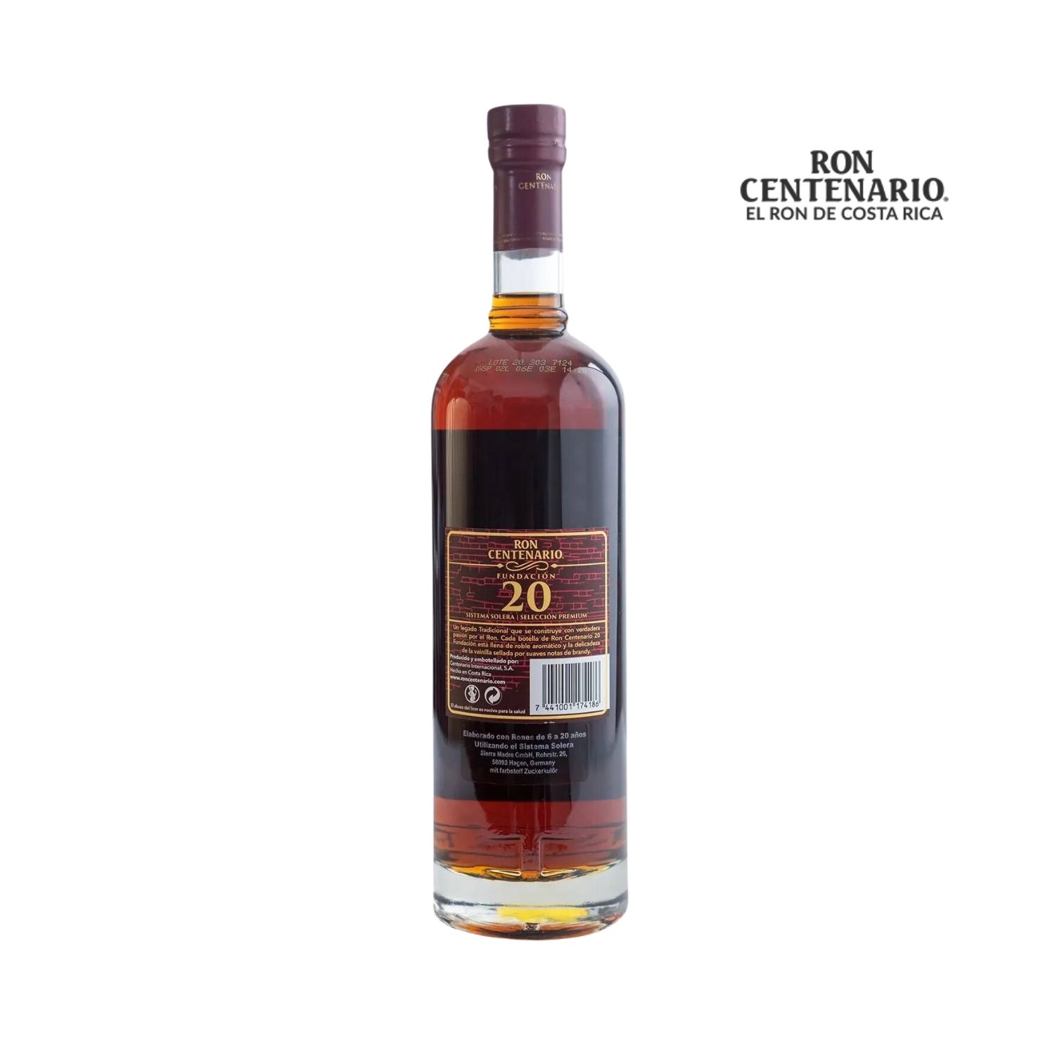 Ron Añejo 20 Años Centenario Botella 750 Ml