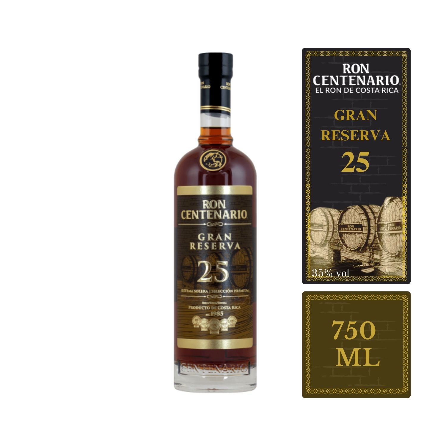 Ron Añejo 25 Años Centenario Botella 750 Ml | Auto Mercado