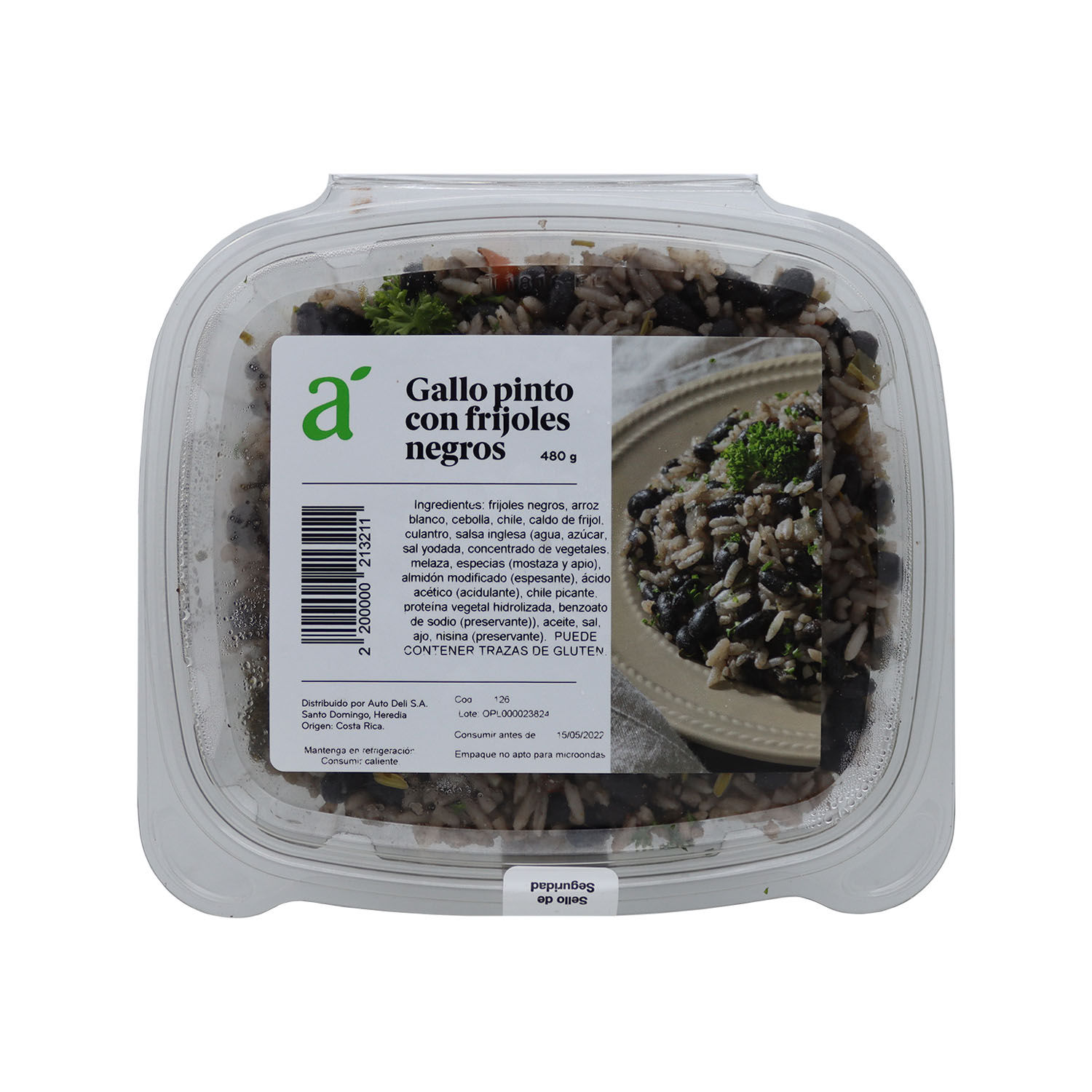 Gallo Pinto Frijol Negro Auto Mercado Unidad 480 G