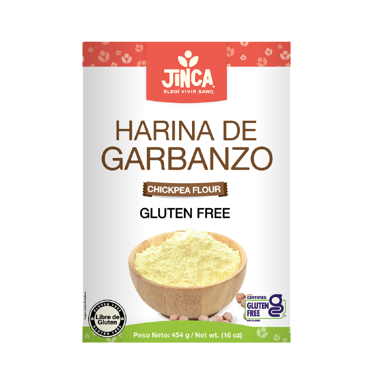 Harina Sin Gluten Garbanzos Jinca Foods Caja 454 G