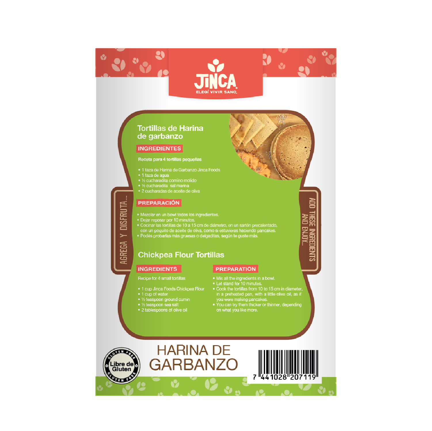 Harina Sin Gluten Garbanzos Jinca Foods Caja 454 G